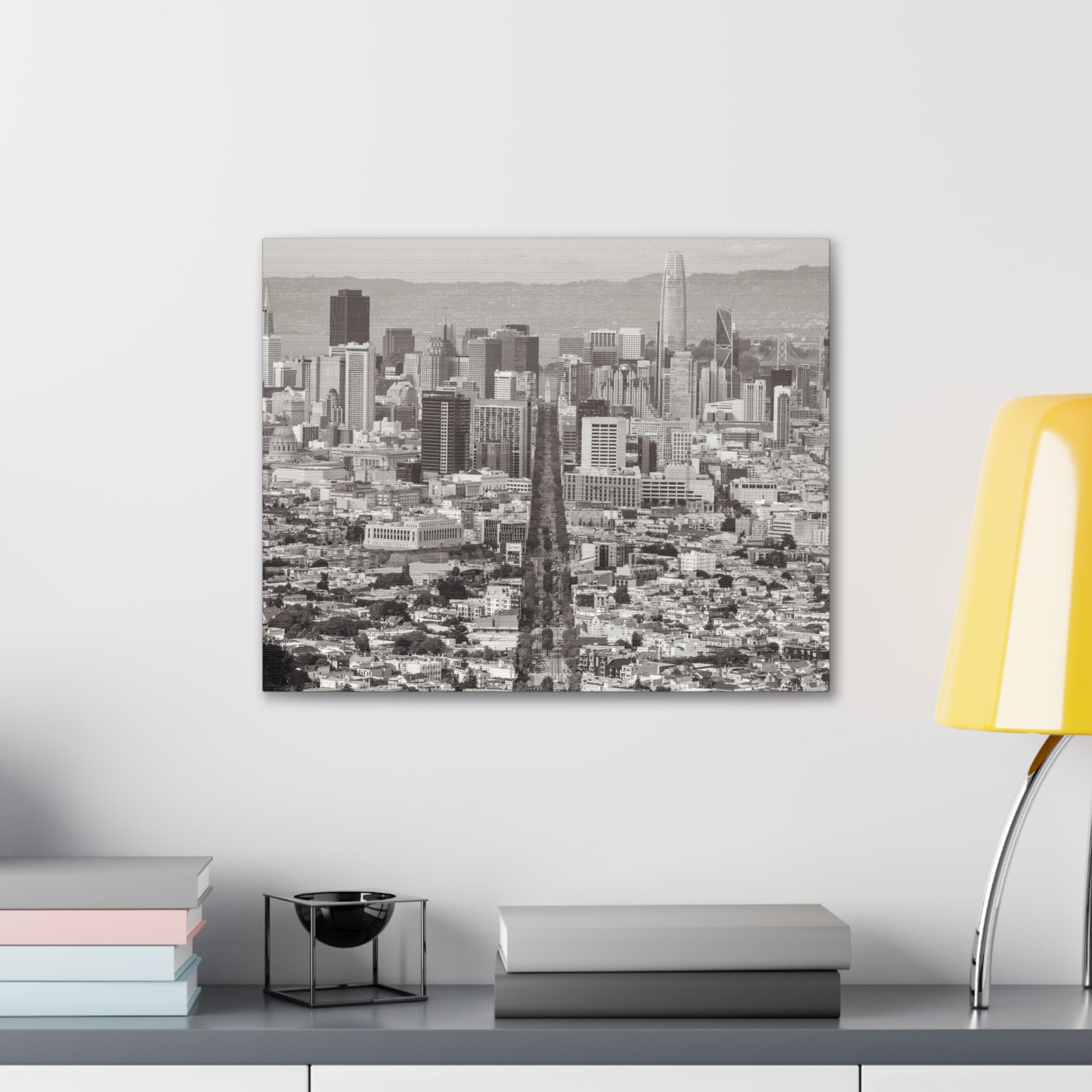 San Francisco Black And White Skyline Canvas Artwork High-Quality Breathtaking Stunning Cityscape for Home Decor Ready to Hang-Express Your Love Gifts