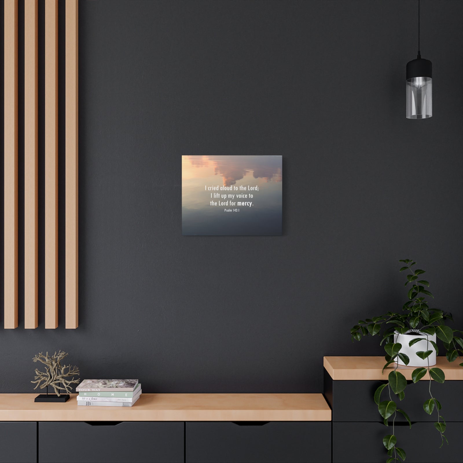 Scripture Walls The Lord Of Mercy Psalm 142:1 Bible Verse Canvas Christian Wall Art Ready to Hang-Express Your Love Gifts
