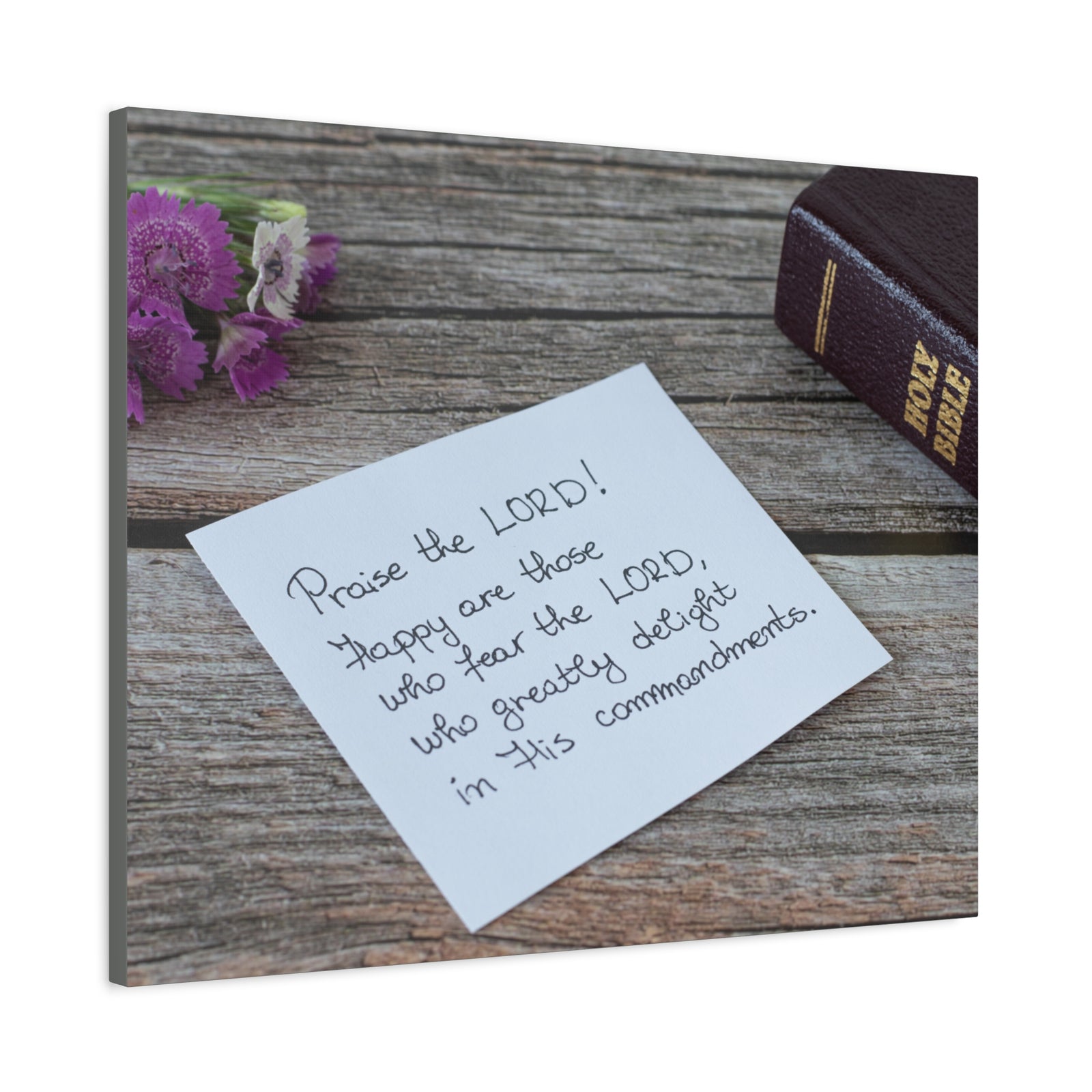 Scripture Canvas Praise The Lord Psalm 119:47 Wood Christian Wall Art Bible Verse Print Ready to Hang-Express Your Love Gifts