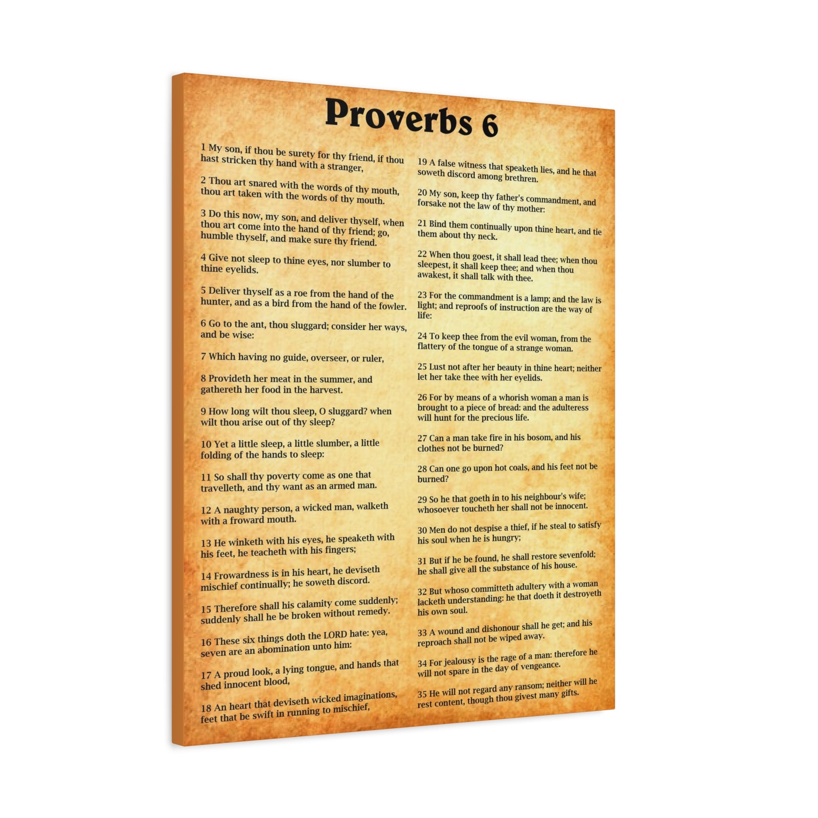 Scripture Walls Proverbs Chapter 6 Gold Bible Canvas Christian Wall Art Ready to Hang Unframed-Express Your Love Gifts