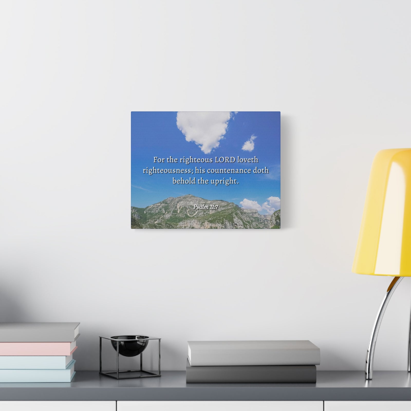 Scripture Canvas Lord Loves Righteousness Psalm 11:7 Christian Wall Art Bible Verse Print Ready to Hang-Express Your Love Gifts