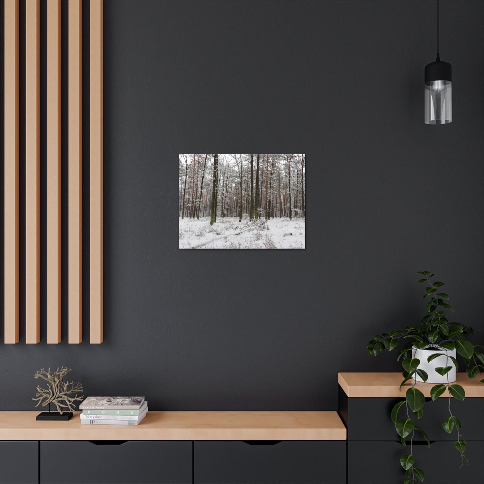 Winter Tree Covered In Snow Forest Nature Wilderness Photography Canvas Wall Art for Home Decor Ready-to-Hang-Express Your Love Gifts