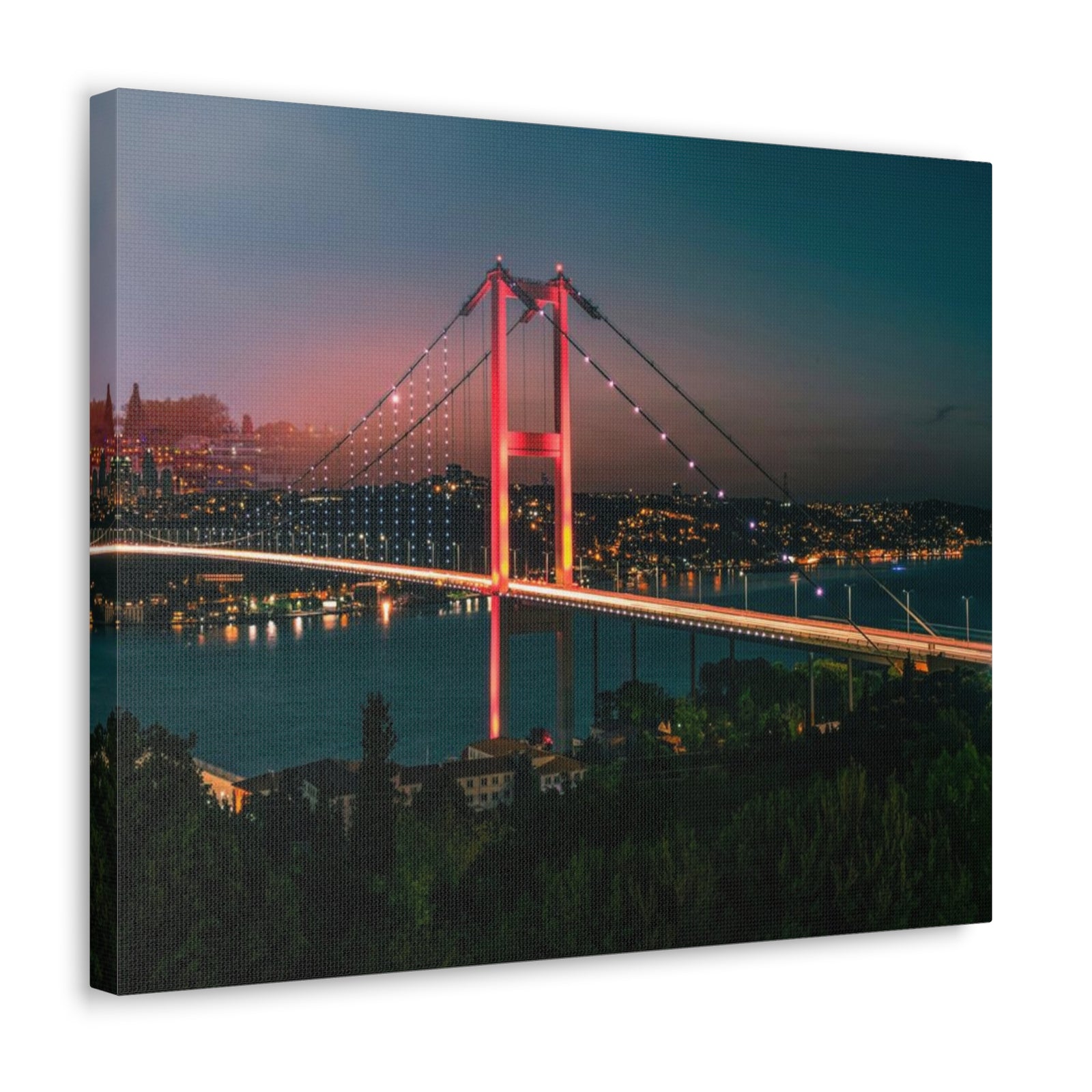 Istanbul Night Skyline Canvas Artwork High-Quality Breathtaking Stunning Cityscape for Home Decor Ready to Hang-Express Your Love Gifts
