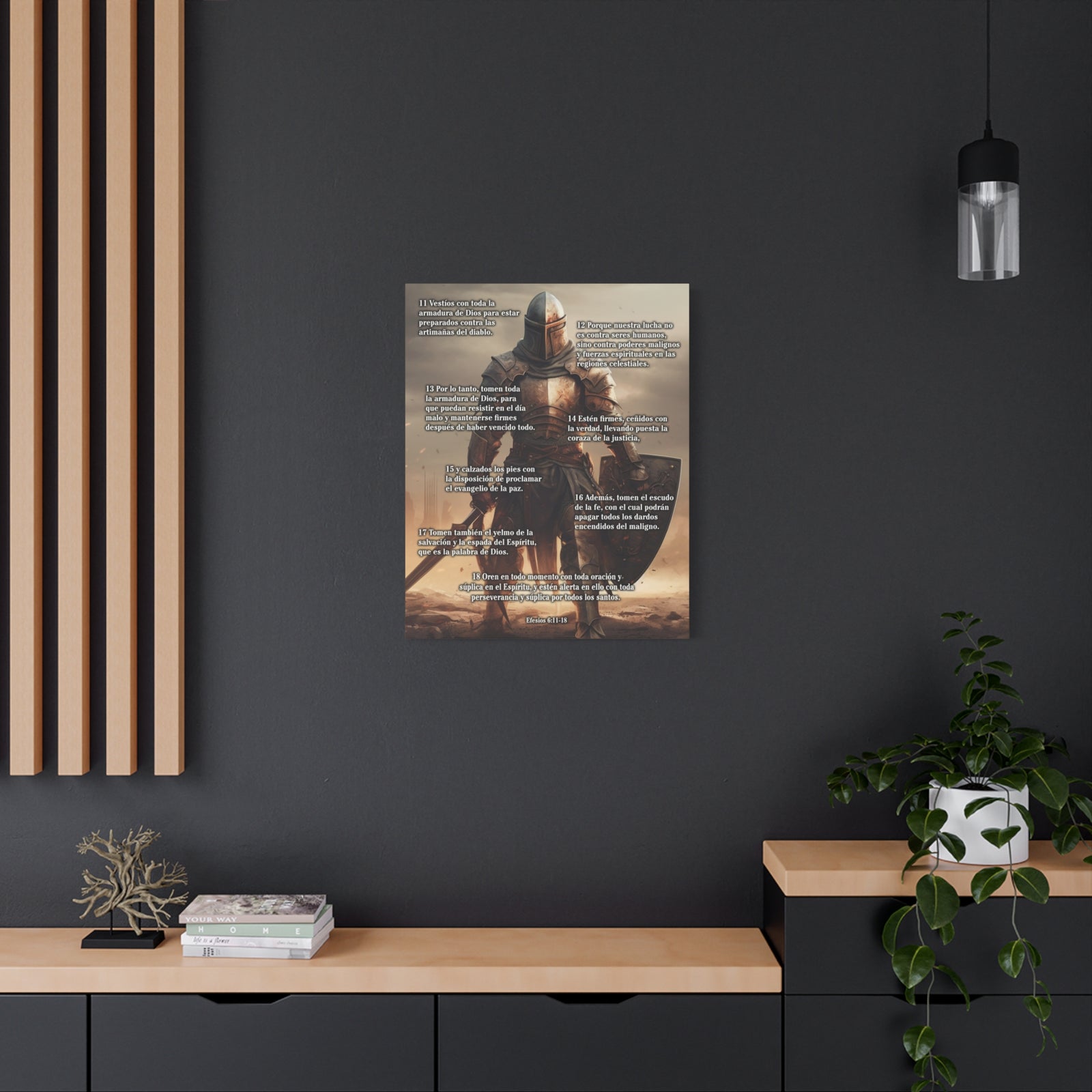 Scripture Walls Armour Of God Ephesians 6:11-18 Standing Warrior Spanish Christian Wall Art Print Ready to Hang Unframed-Express Your Love Gifts