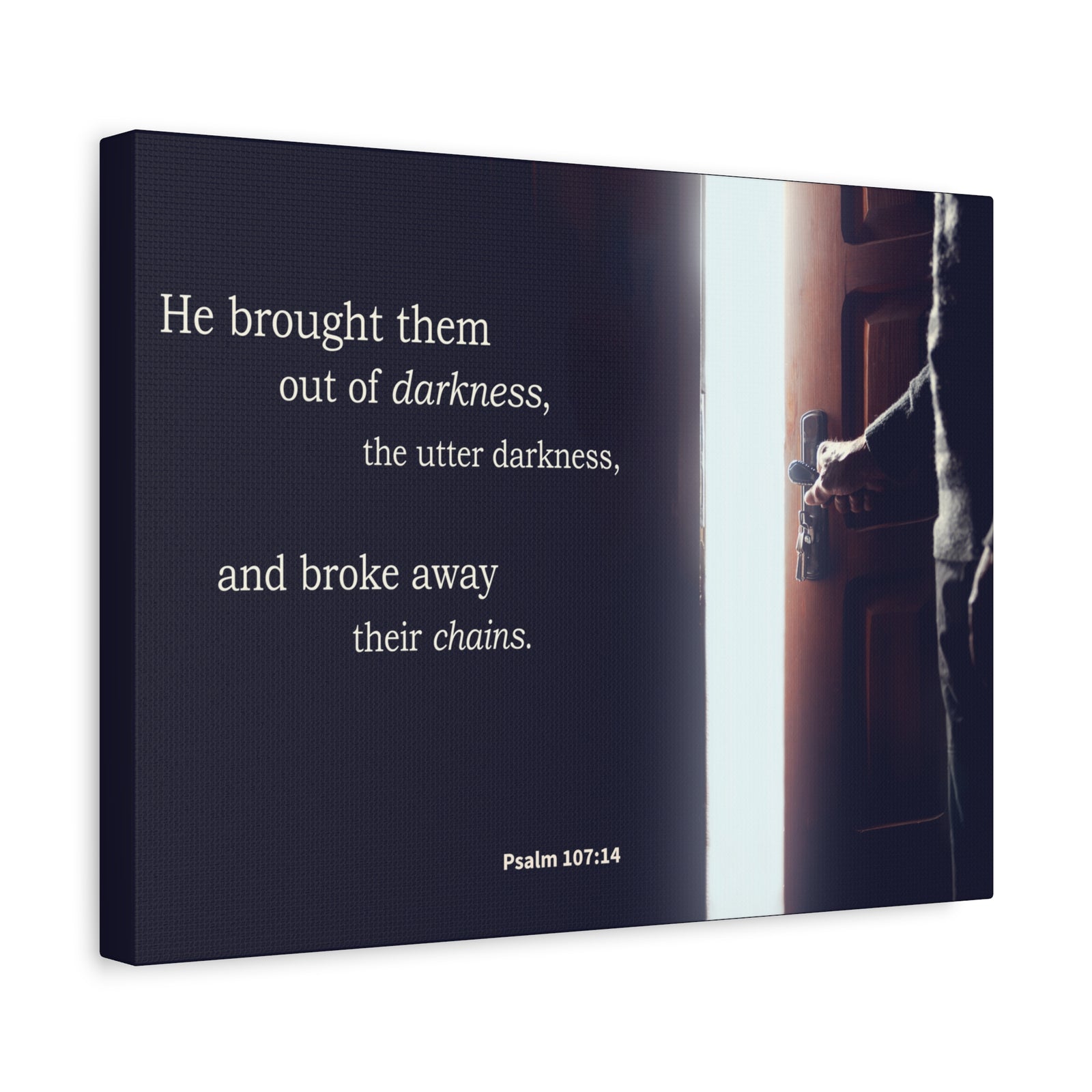 Scripture Walls He Brought Them Psalm 107:14 Bible Verse Canvas Christian Wall Art Ready to Hang-Express Your Love Gifts