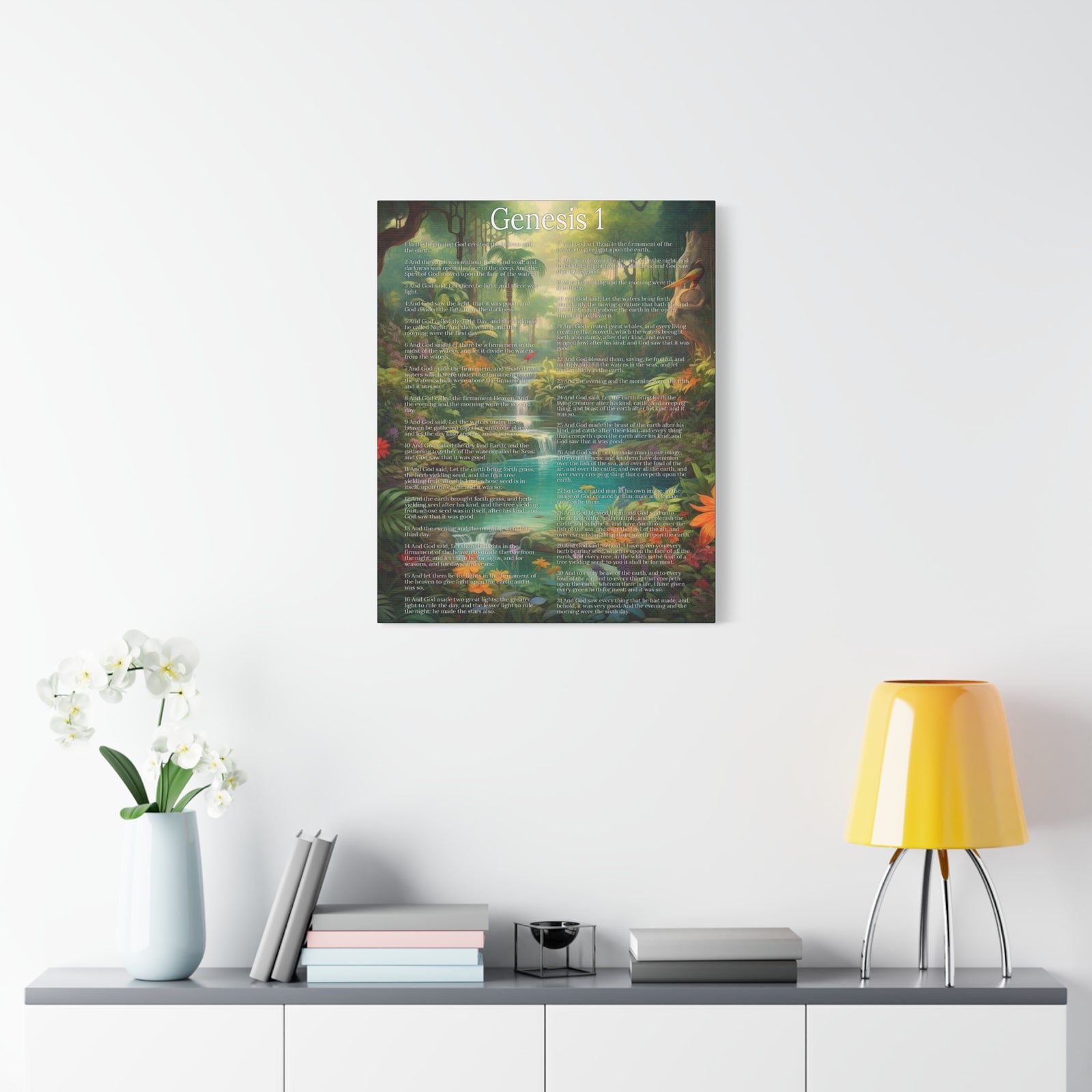 Scripture Walls Genesis 1 Chapter In the Beginning Christian Wall Art Print Ready to Hang Unframed-Express Your Love Gifts
