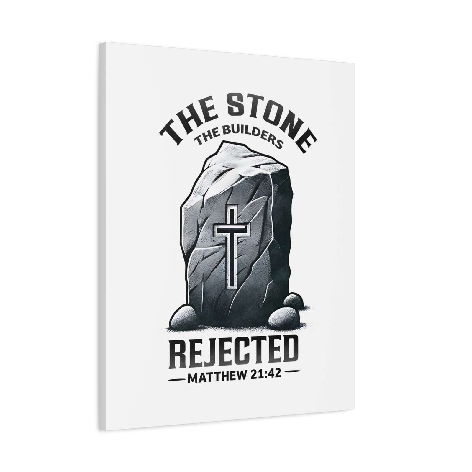 Scripture Walls Matthew 21:42 Rejected Bible Verse Canvas Christian Wall Art Ready to Hang Unframed-Express Your Love Gifts