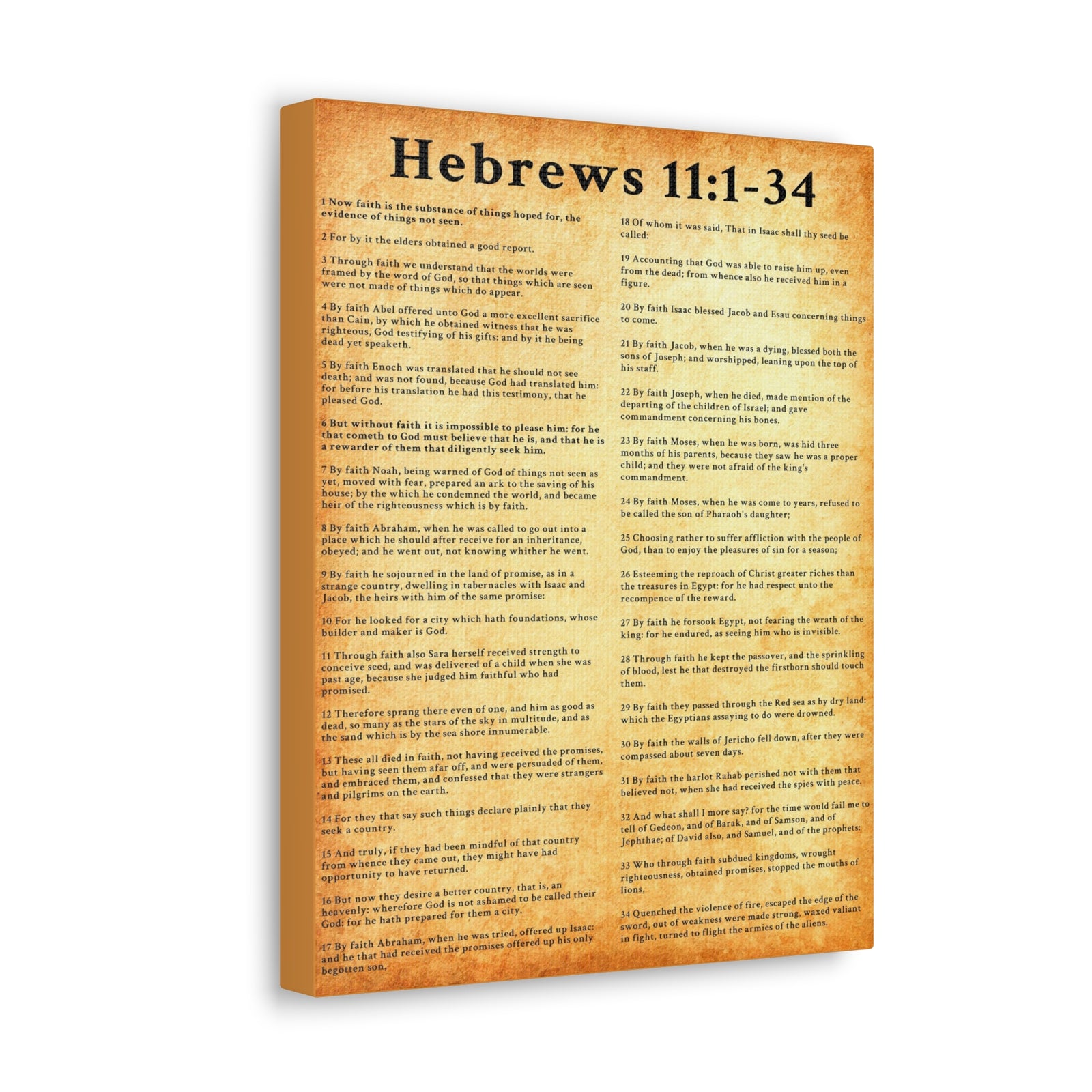 Scripture Walls Hebrews 11:1-34 Bible Verse Canvas Christian Wall Art Ready to Hang Unframed-Express Your Love Gifts