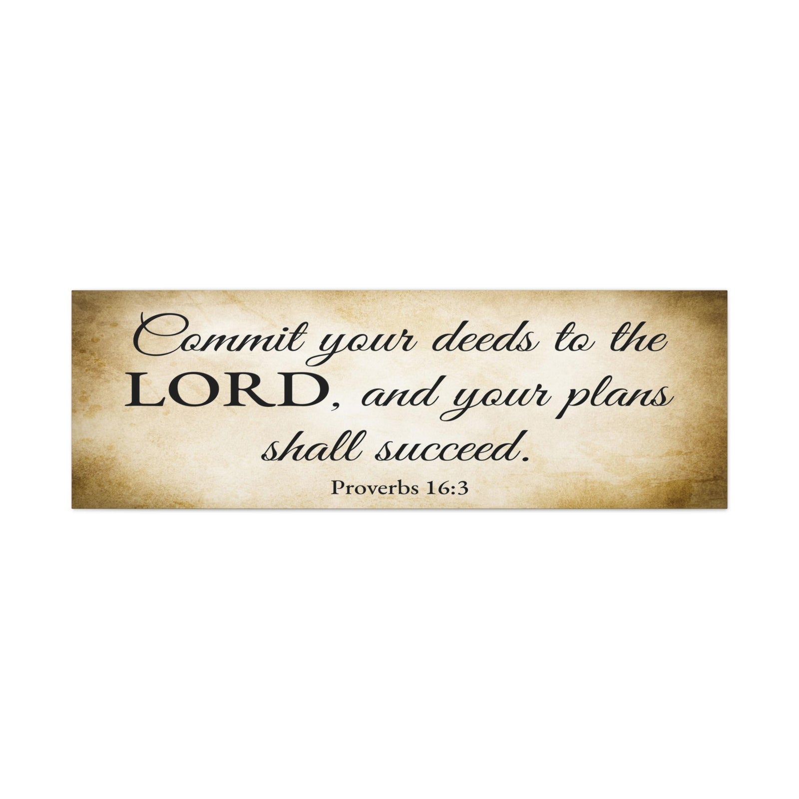 Scripture Walls Proverbs 16:3 Gold Bible Verse Canvas Christian Wall Art Ready to Hang Unframed-Express Your Love Gifts