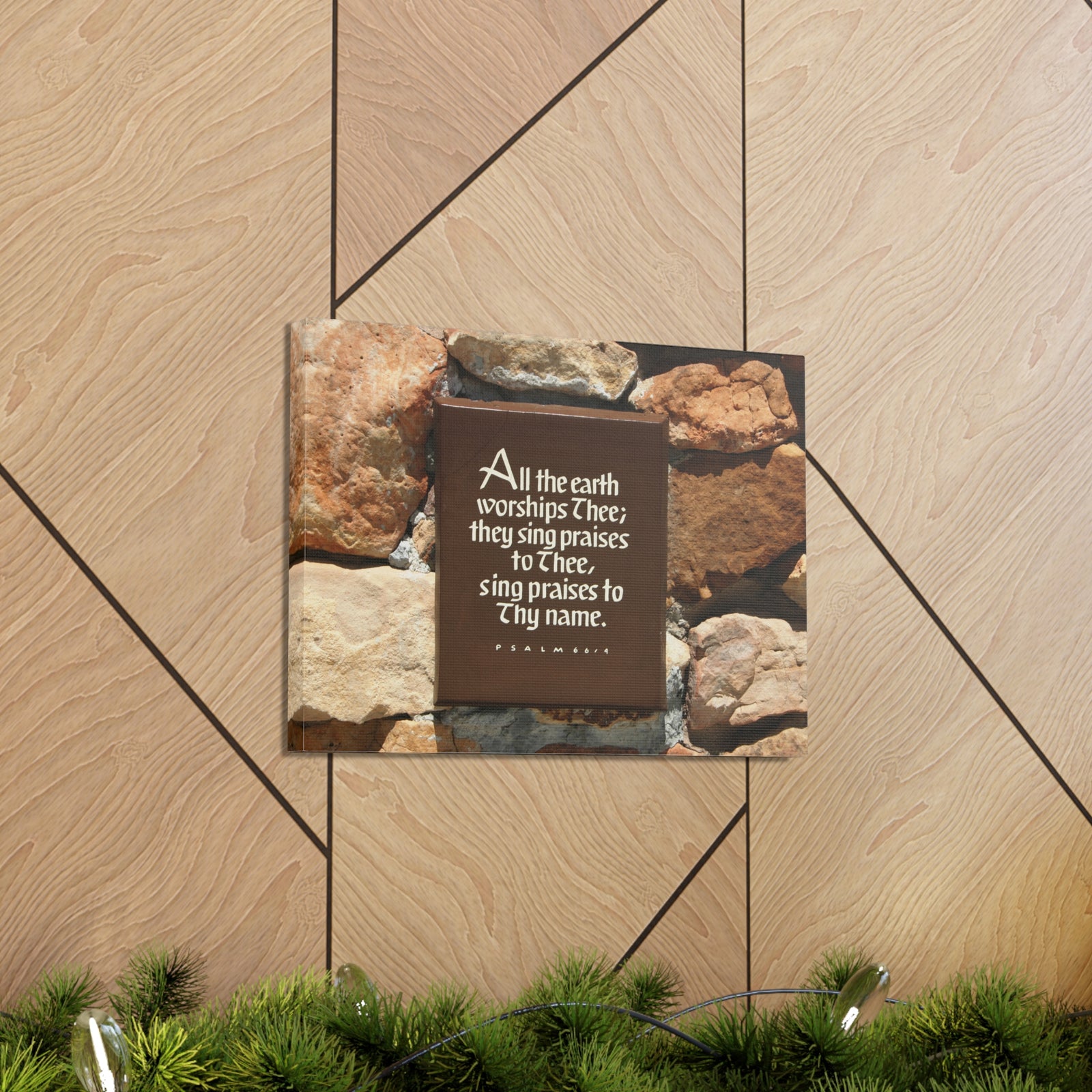 Scripture Walls Worships Thee Psalm 66:4 Bible Verse Canvas Christian Wall Art Ready to Hang-Express Your Love Gifts