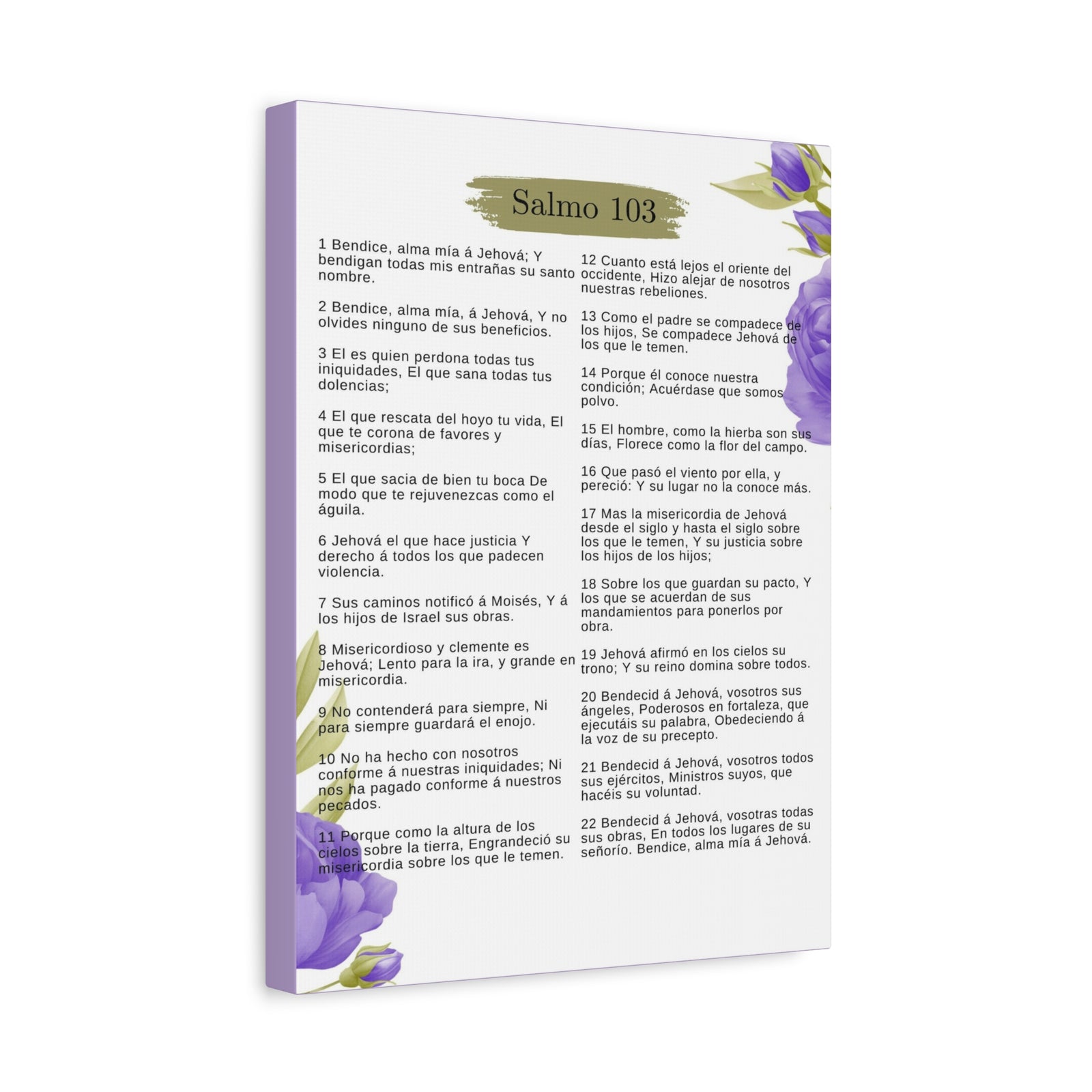 Salmo 103 Impresión De Arte Cristiano en la Pared Lista Para Colgar-Express Your Love Gifts