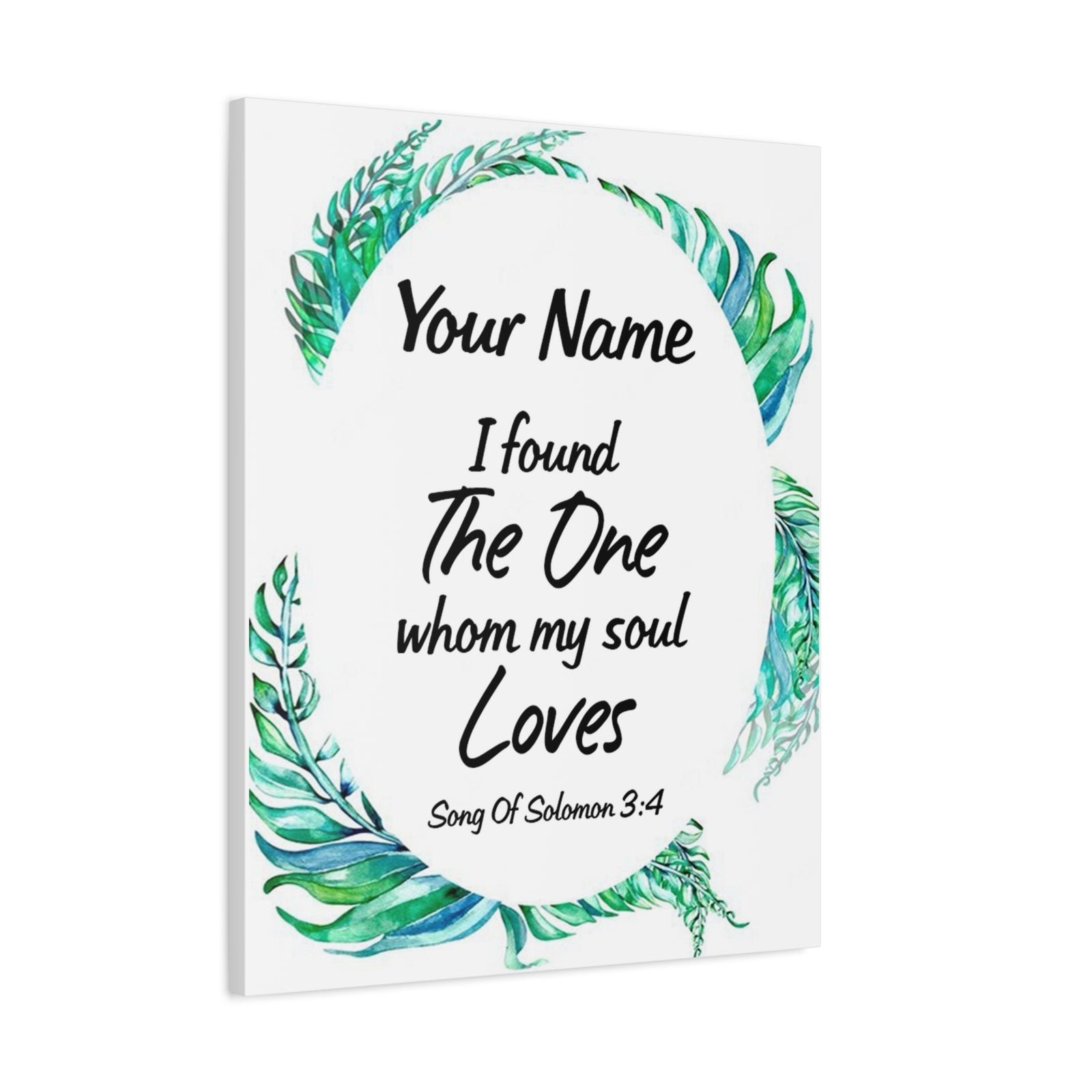 Personalized Soulmate Song Of Solomon 3:4 Bible Chapter Canvas Christian Wall Art Ready to Hang-Express Your Love Gifts