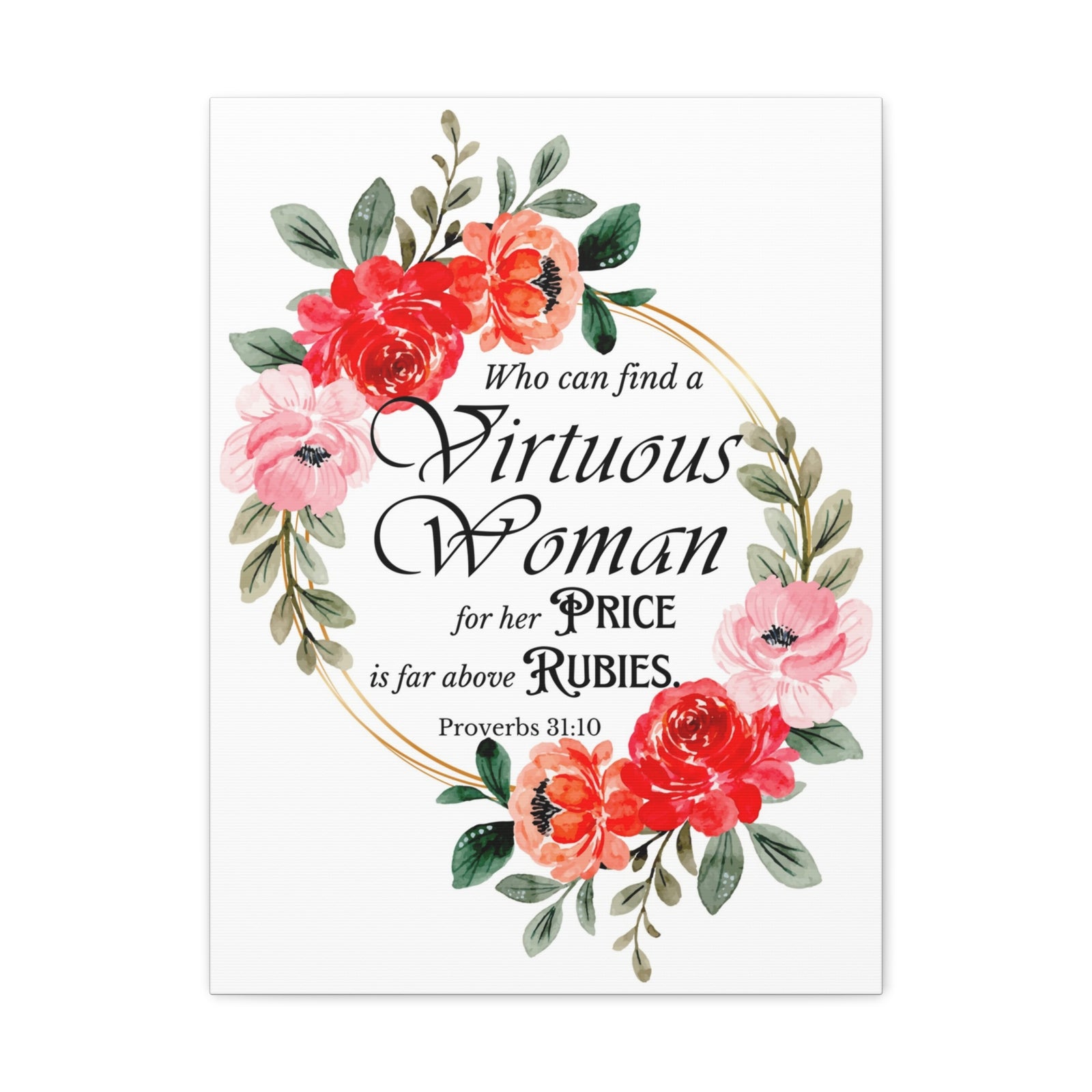 Scripture Walls Proverbs 31:10 A Virtuous Woman Bible Verse Canvas Christian Wall Art Ready to Hang Unframed-Express Your Love Gifts