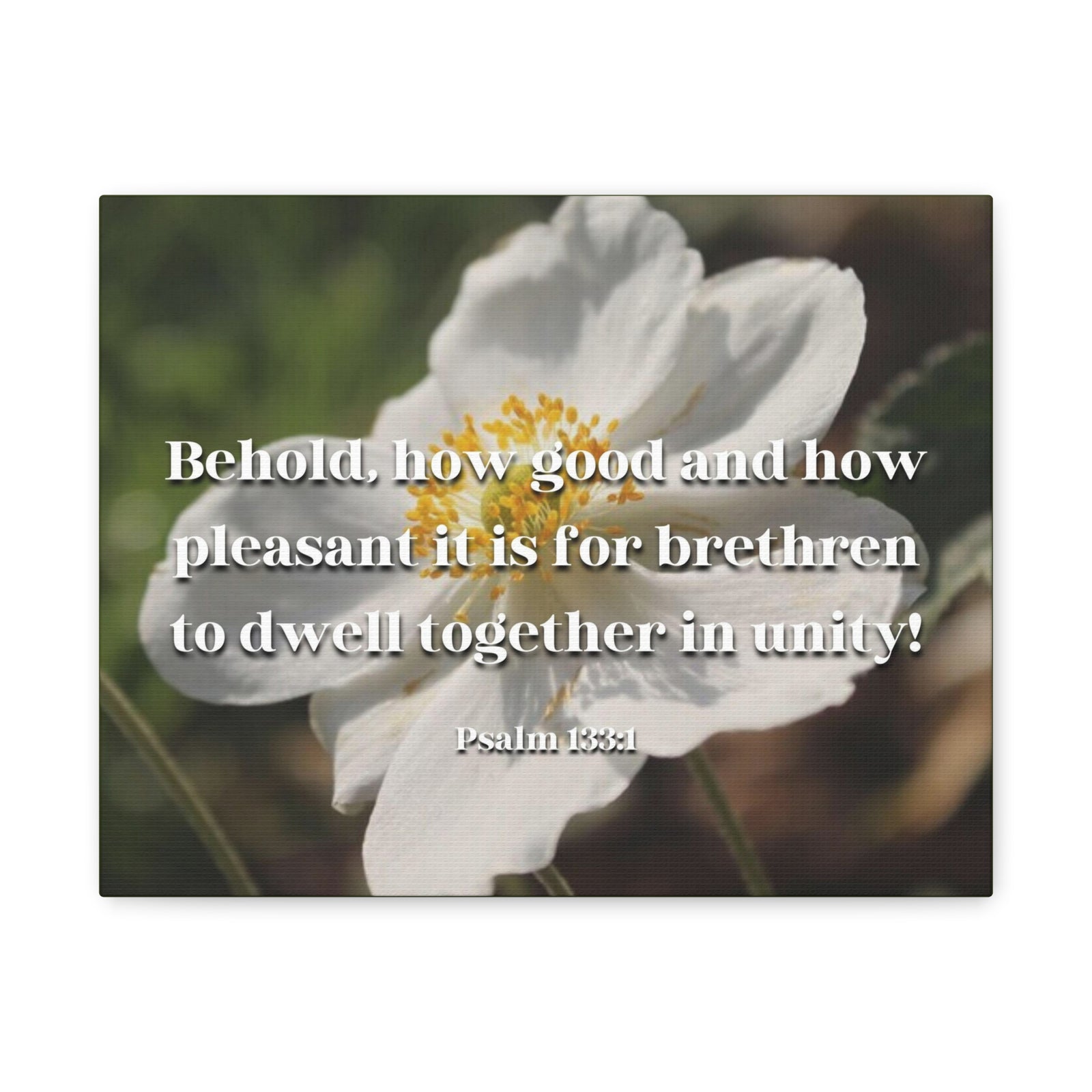 Scripture Canvas Dwell Together In Unity Psalm 13:31 Christian Wall Art Bible Verse Print Ready to Hang-Express Your Love Gifts