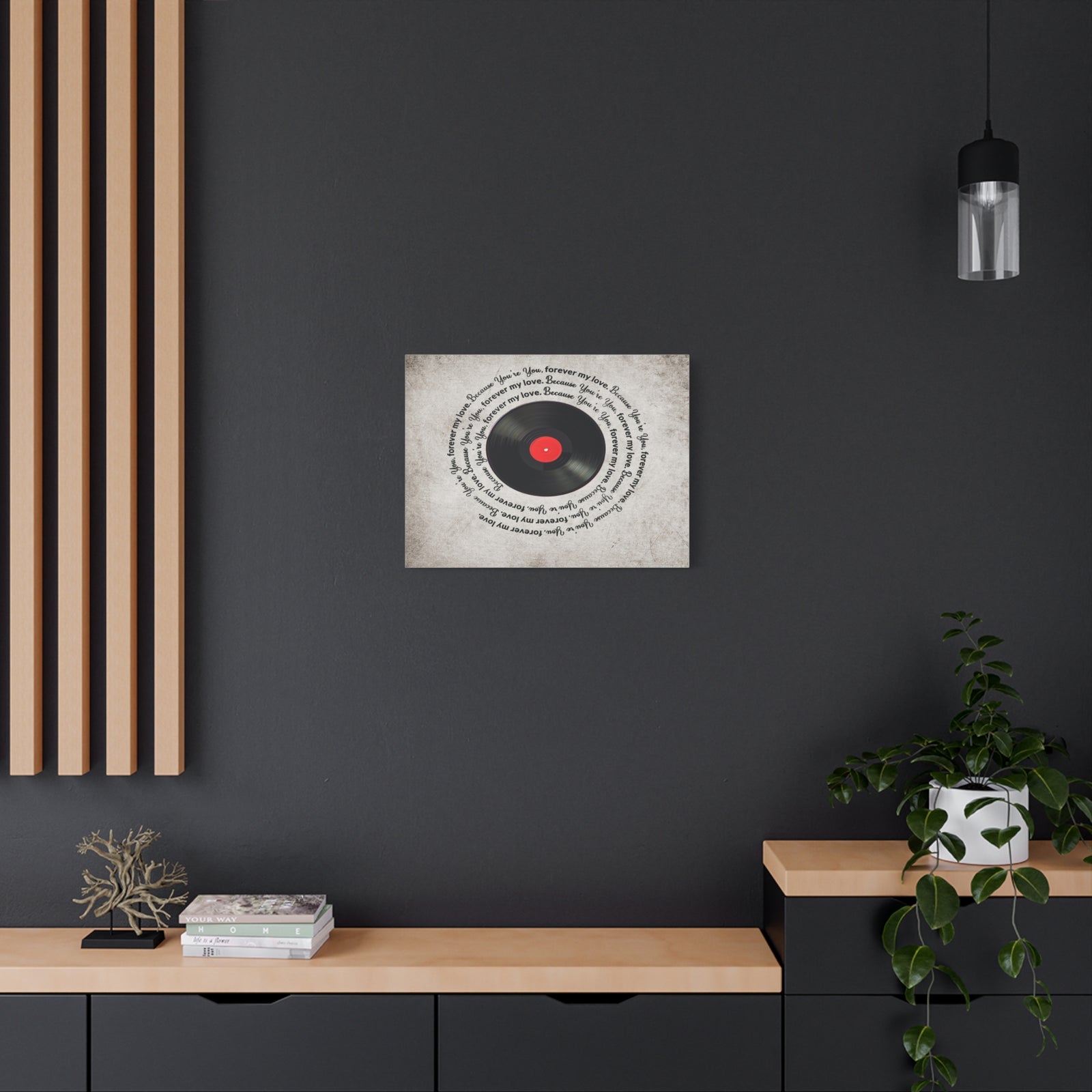To My Wife Forever My Love Vinyl Record Canvas Wall Art – Perfect Gift for Music Lovers & Soulmates-Express Your Love Gifts