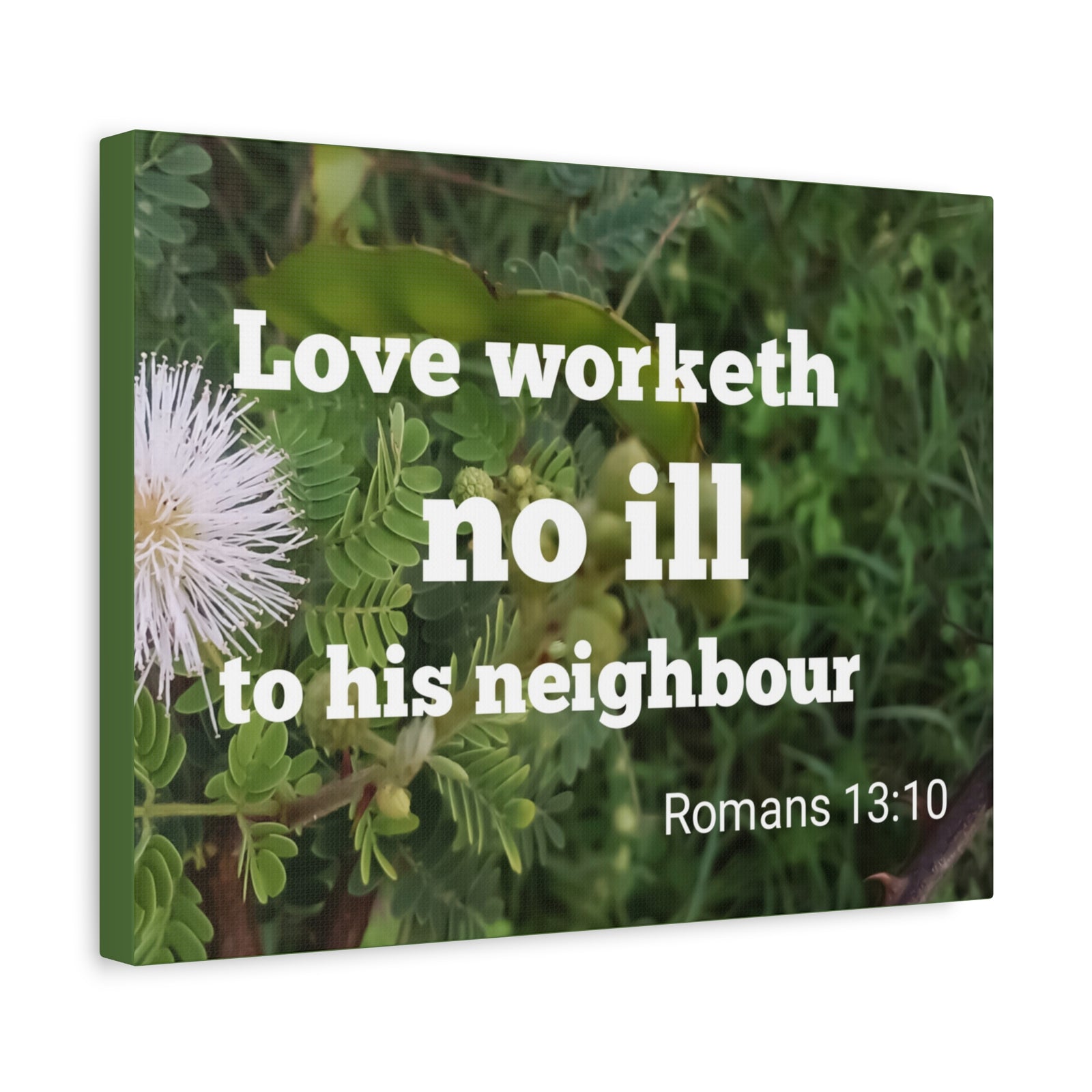 Scripture Canvas Neighbor Romans 13:10 Christian Wall Art Bible Verse Print Ready to Hang-Express Your Love Gifts