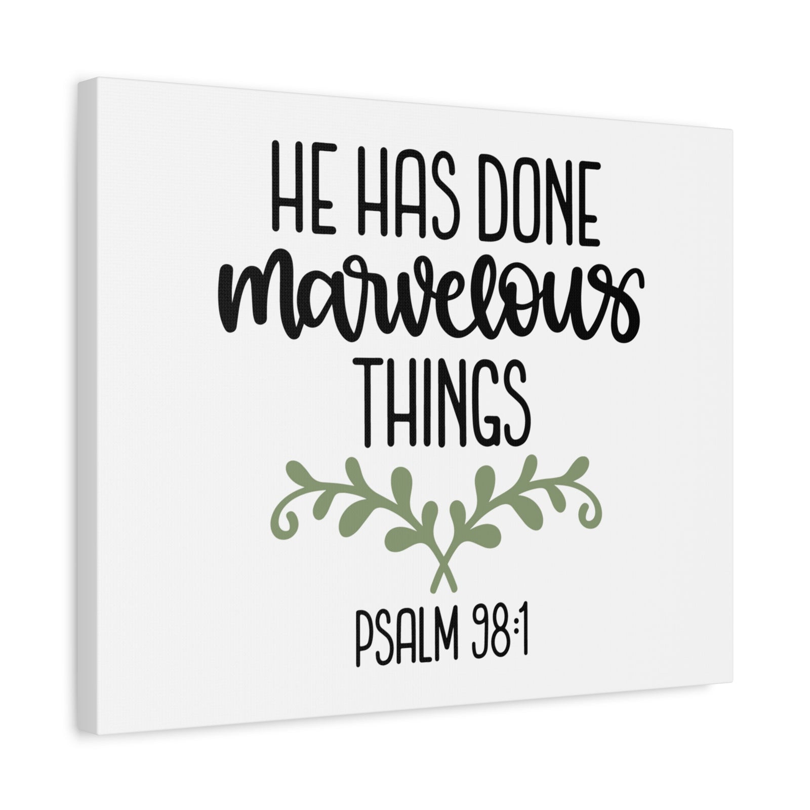 Scripture Canvas Marvelous Psalm 98:1 Christian Wall Art Bible Verse Print Ready to Hang-Express Your Love Gifts