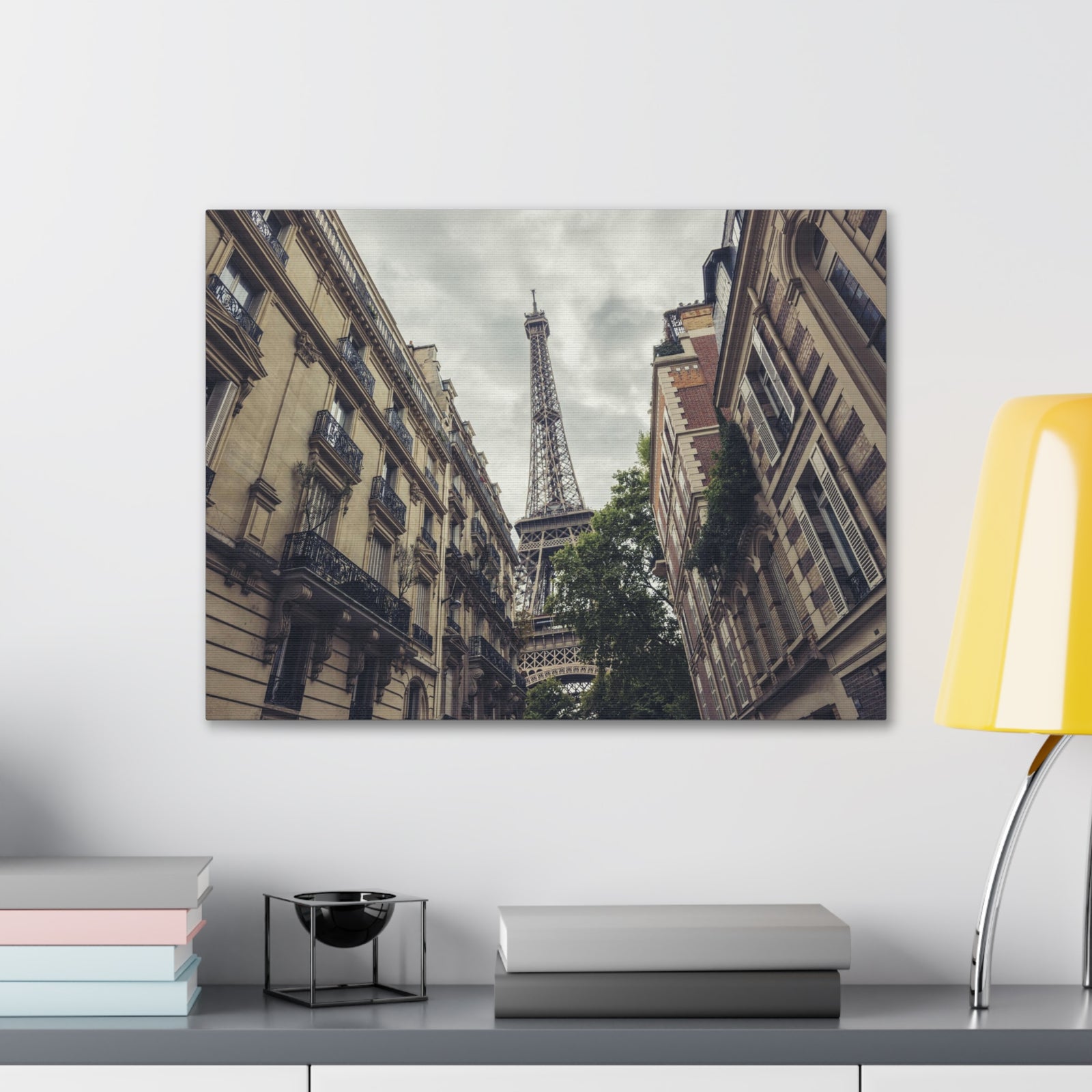 Paris Eiffel Tower Street View France Canvas Artwork High-Quality Breathtaking French City for Home Decor Ready to Hang-Express Your Love Gifts