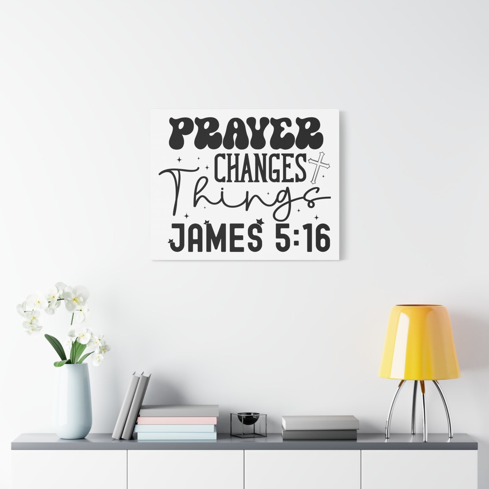 Scripture Walls James 5:16 Prayer Changes Things Bible Verse Canvas Christian Wall Art Ready to Hang Unframed-Express Your Love Gifts