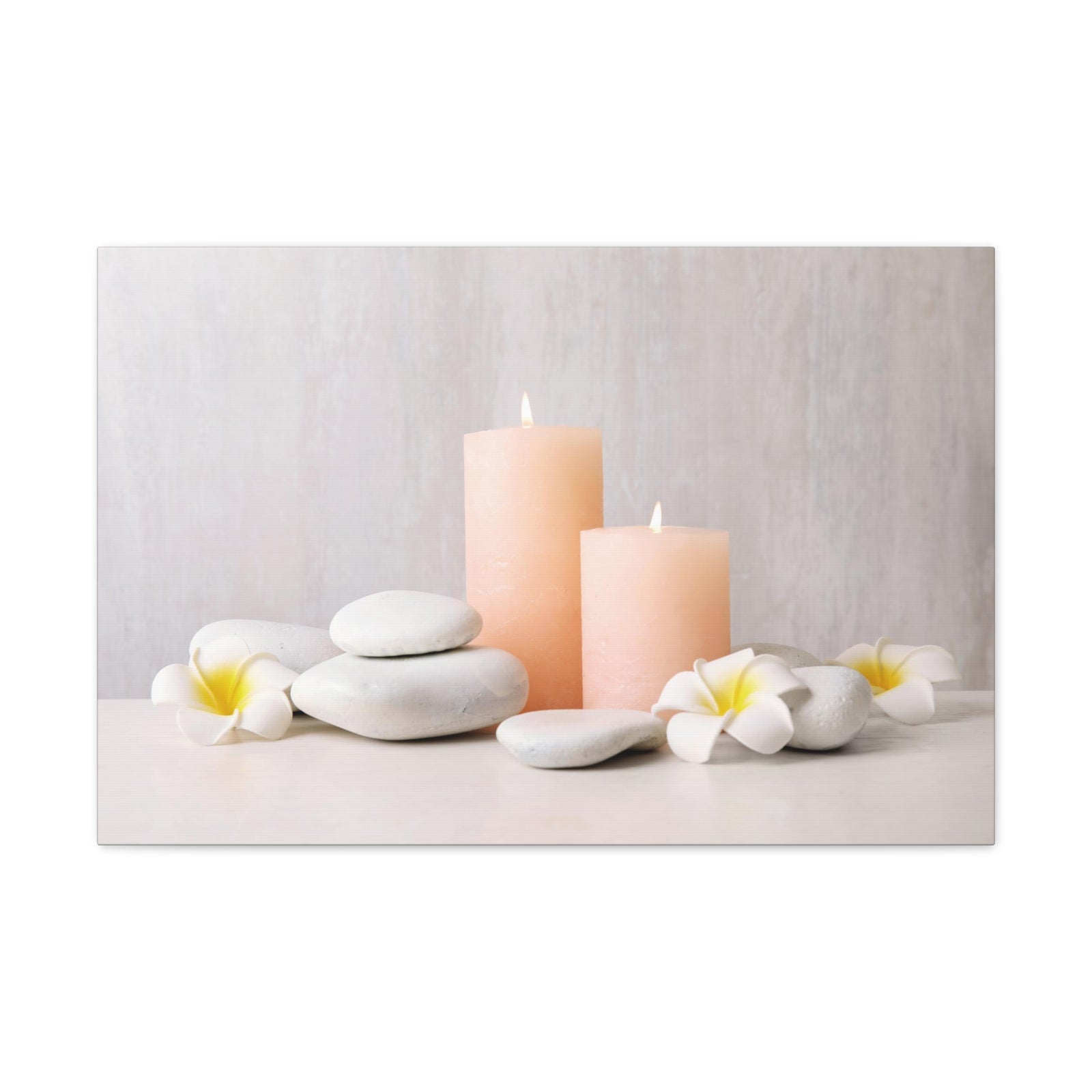 Lighted Candles and Flowers Forest Floral Nature Photography Canvas Wall Art for Home Decor Ready-to-Hang-Express Your Love Gifts