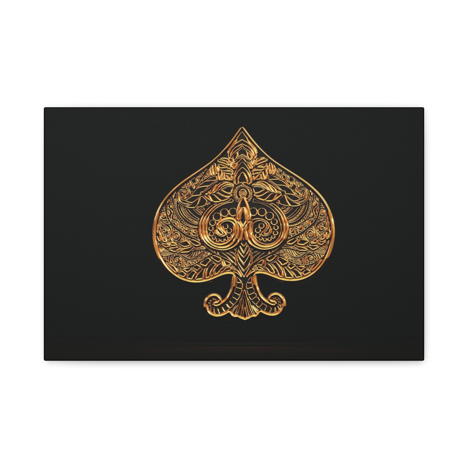 3D Gold Spades Playing Card Canvas Wall Art for Home Decor Ready-to-Hang-Express Your Love Gifts
