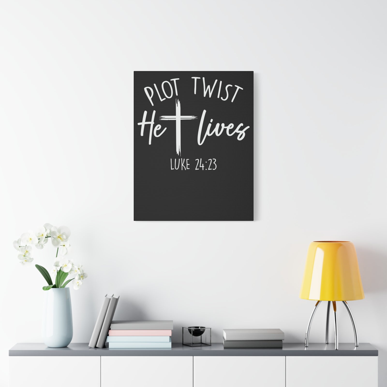 Scripture Walls Luke 24:23 Plot Twist Bible Verse Canvas Christian Wall Art Ready to Hang Unframed-Express Your Love Gifts
