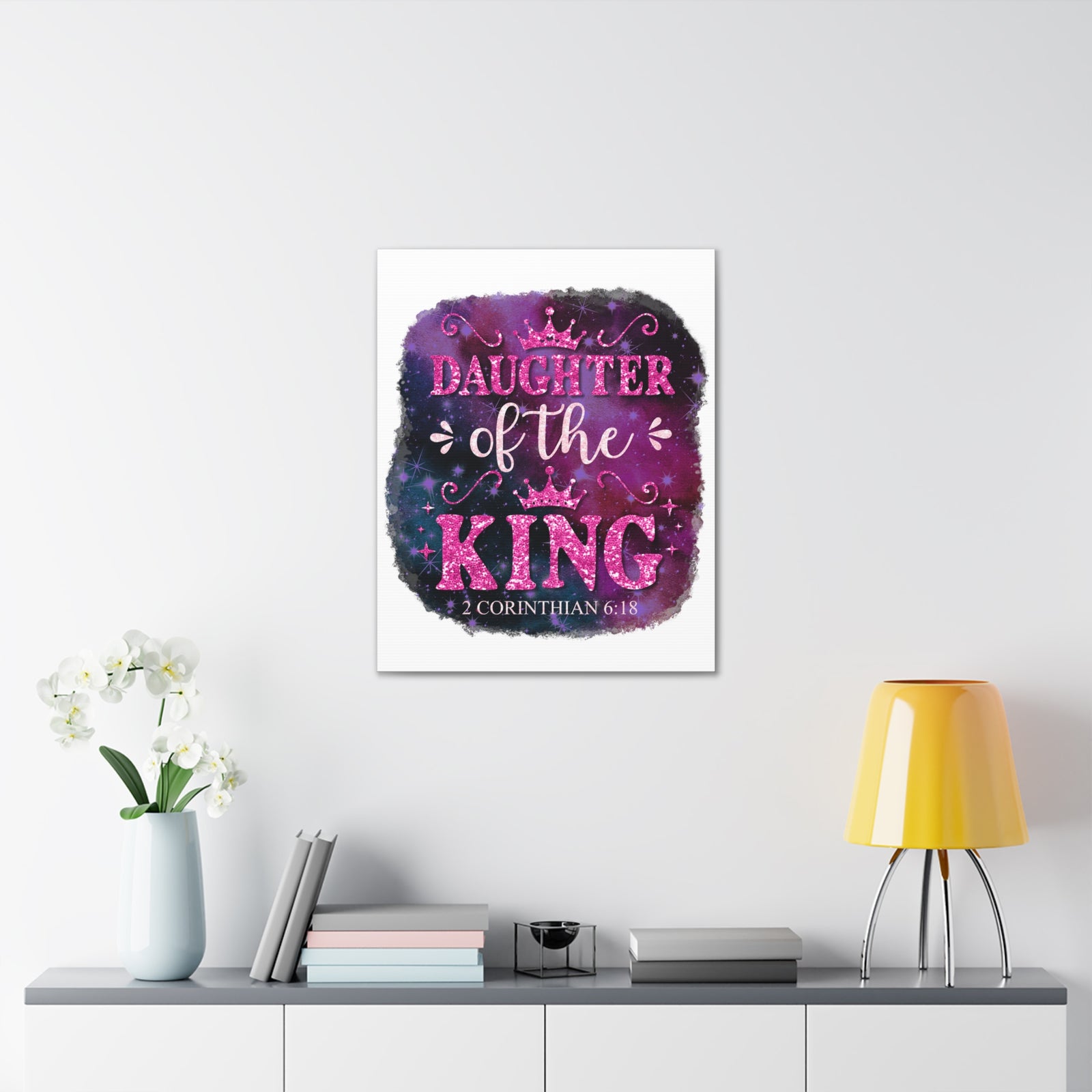 Scripture Walls 2 Corinthian 6:18 Daughter of the King Bible Verse Canvas Christian Wall Art Ready to Hang Unframed-Express Your Love Gifts