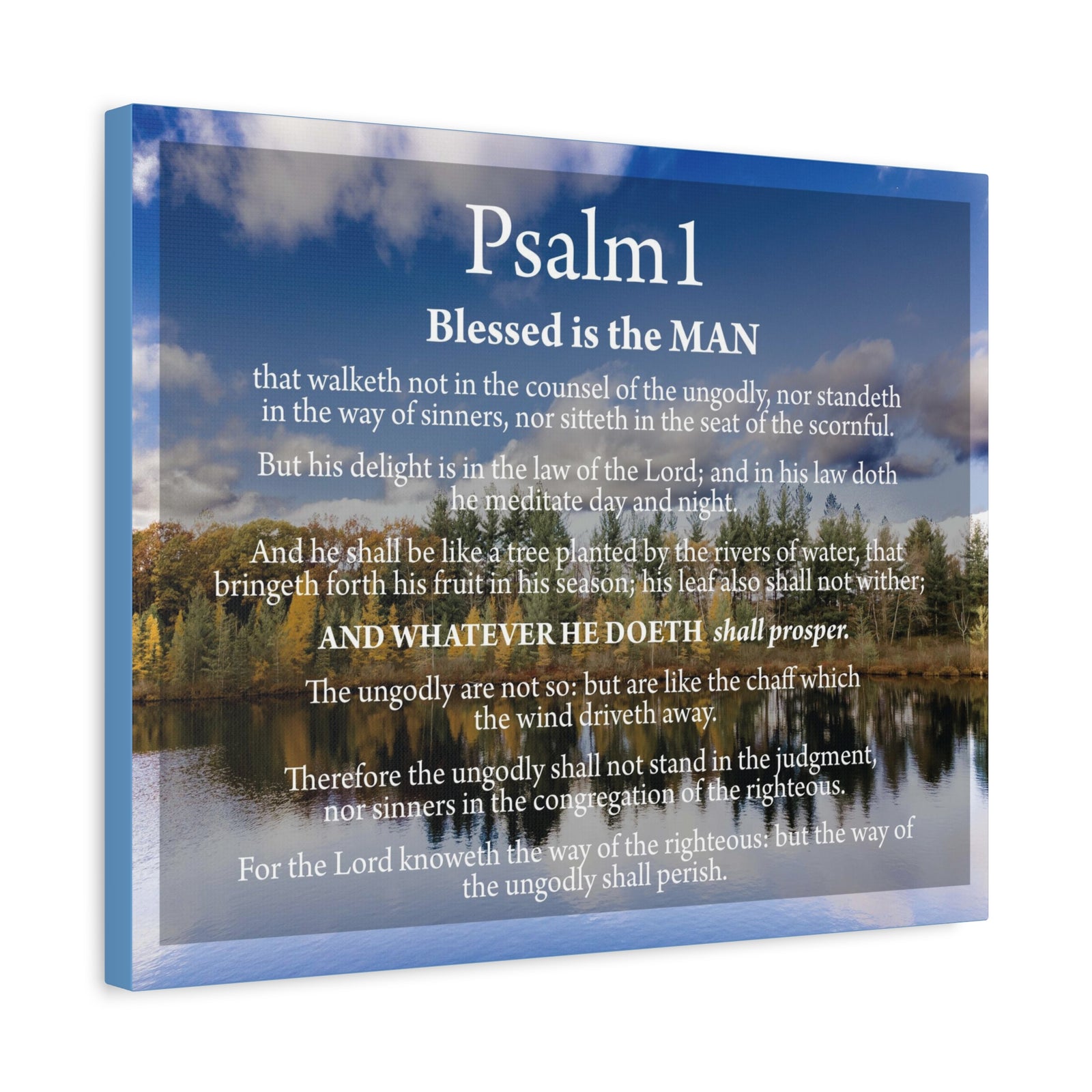 Scripture Walls Psalm 1 Way to Righteousness Bible Verse Canvas Christian Wall Art Ready to Hang Unframed-Express Your Love Gifts