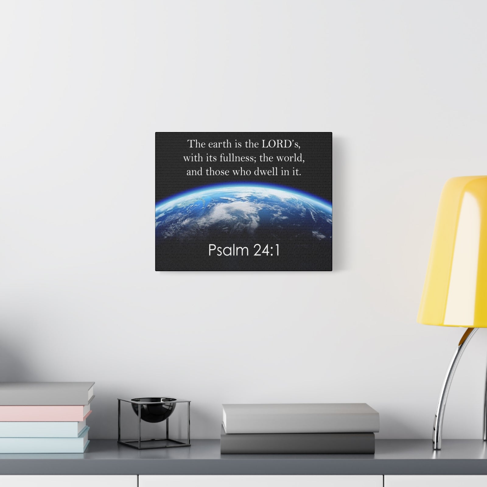Scripture Walls Psalm 24:1 The Earth is the Lord's Christian Wall Art Print Ready to Hang Unframed-Express Your Love Gifts