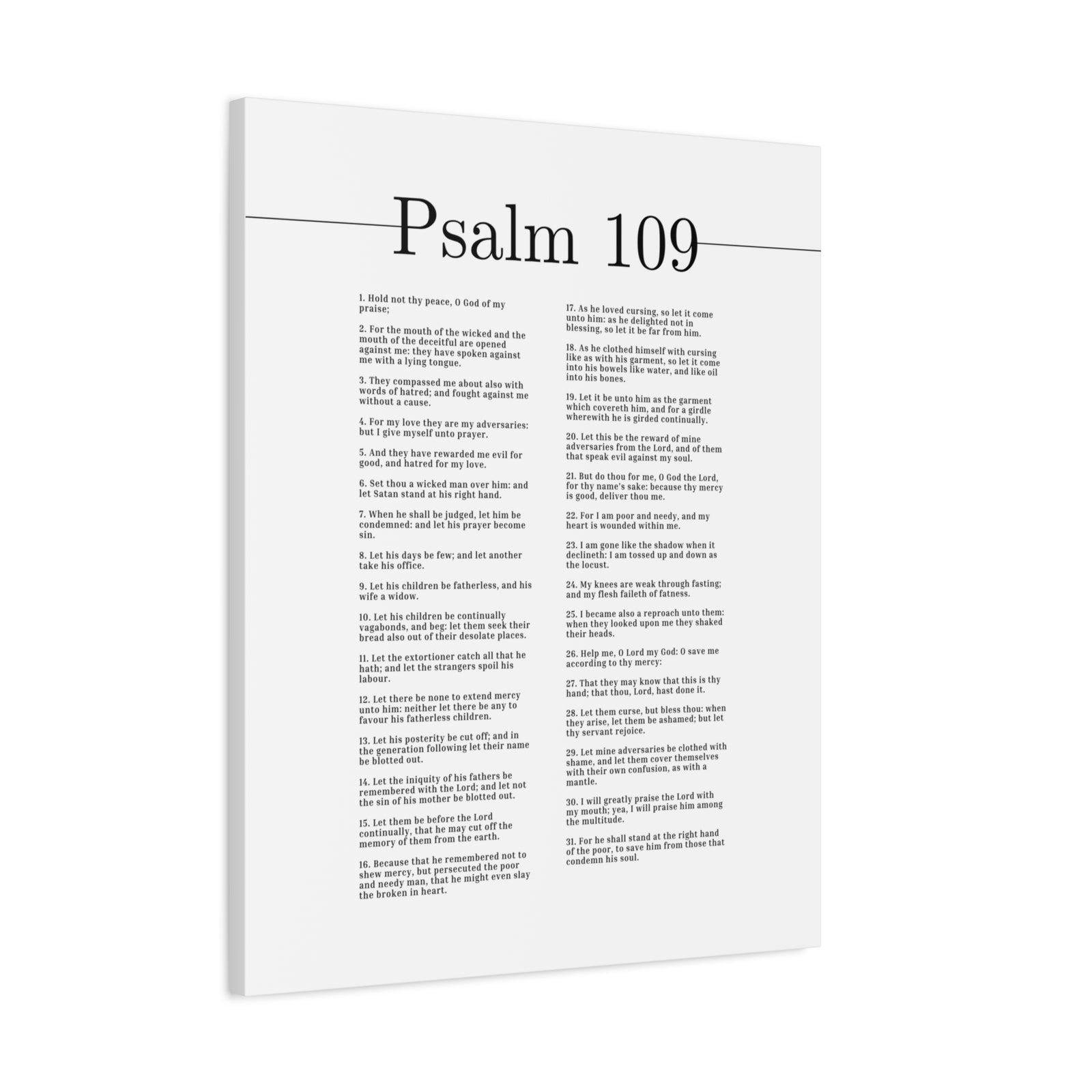 Scripture Canvas O God Of My Praise Psalm 109 Christian Wall Art Bible Verse Print Ready to Hang-Express Your Love Gifts