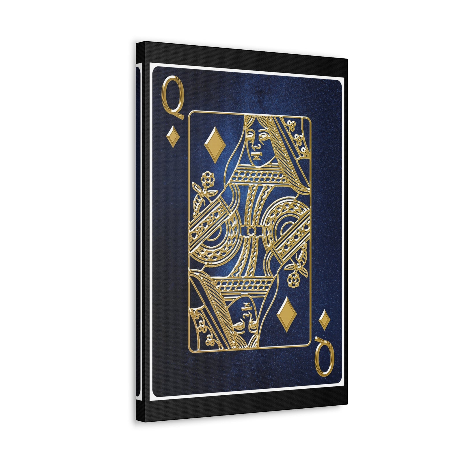 Queen Of Diamonds Space Background Playing Card Canvas Wall Art for Home Decor Ready-to-Hang-Express Your Love Gifts