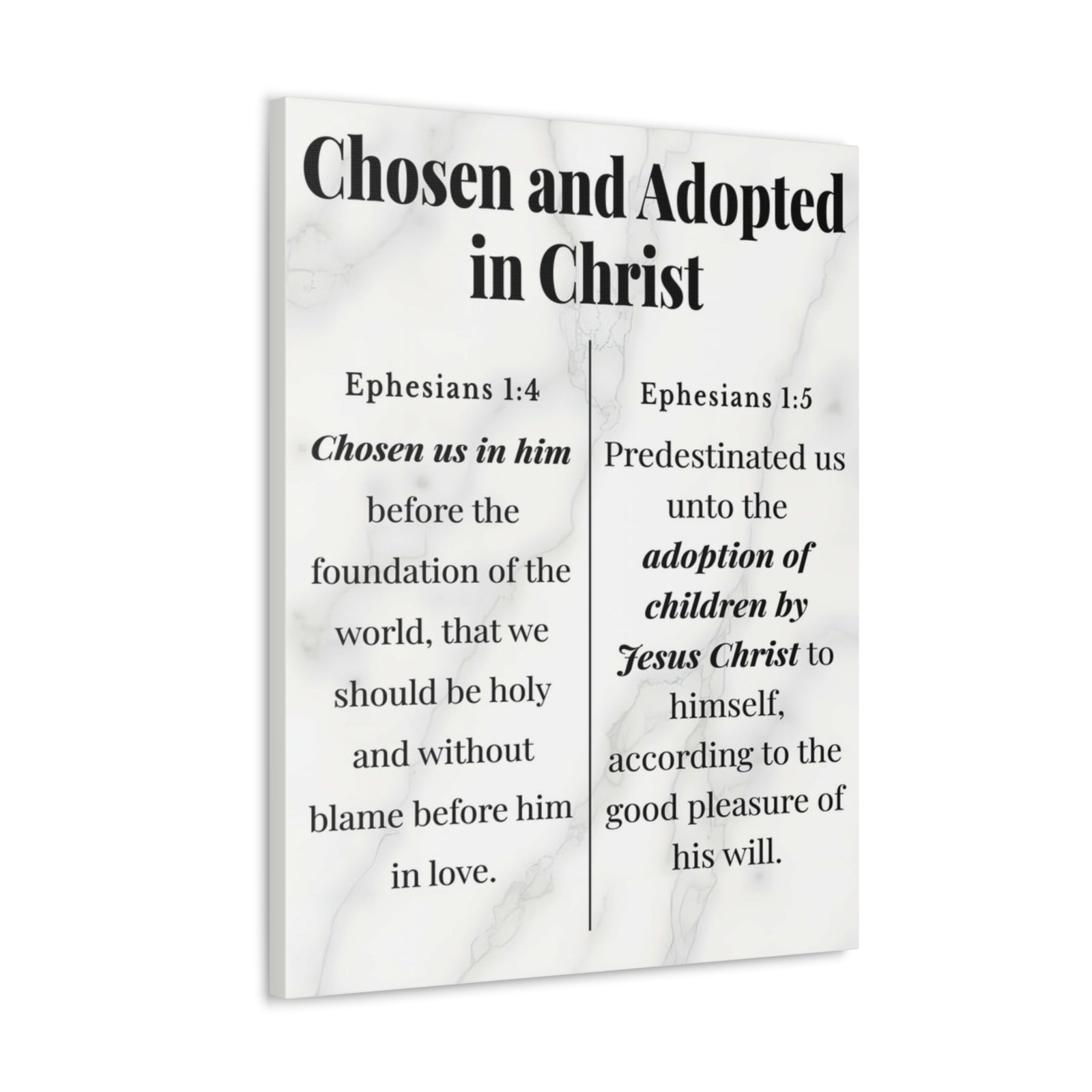 Scripture Walls Chosen and Adopted in Christ Ephesians 1:4-5 Bible Verse Canvas Christian Wall Art Ready to Hang Unframed-Express Your Love Gifts