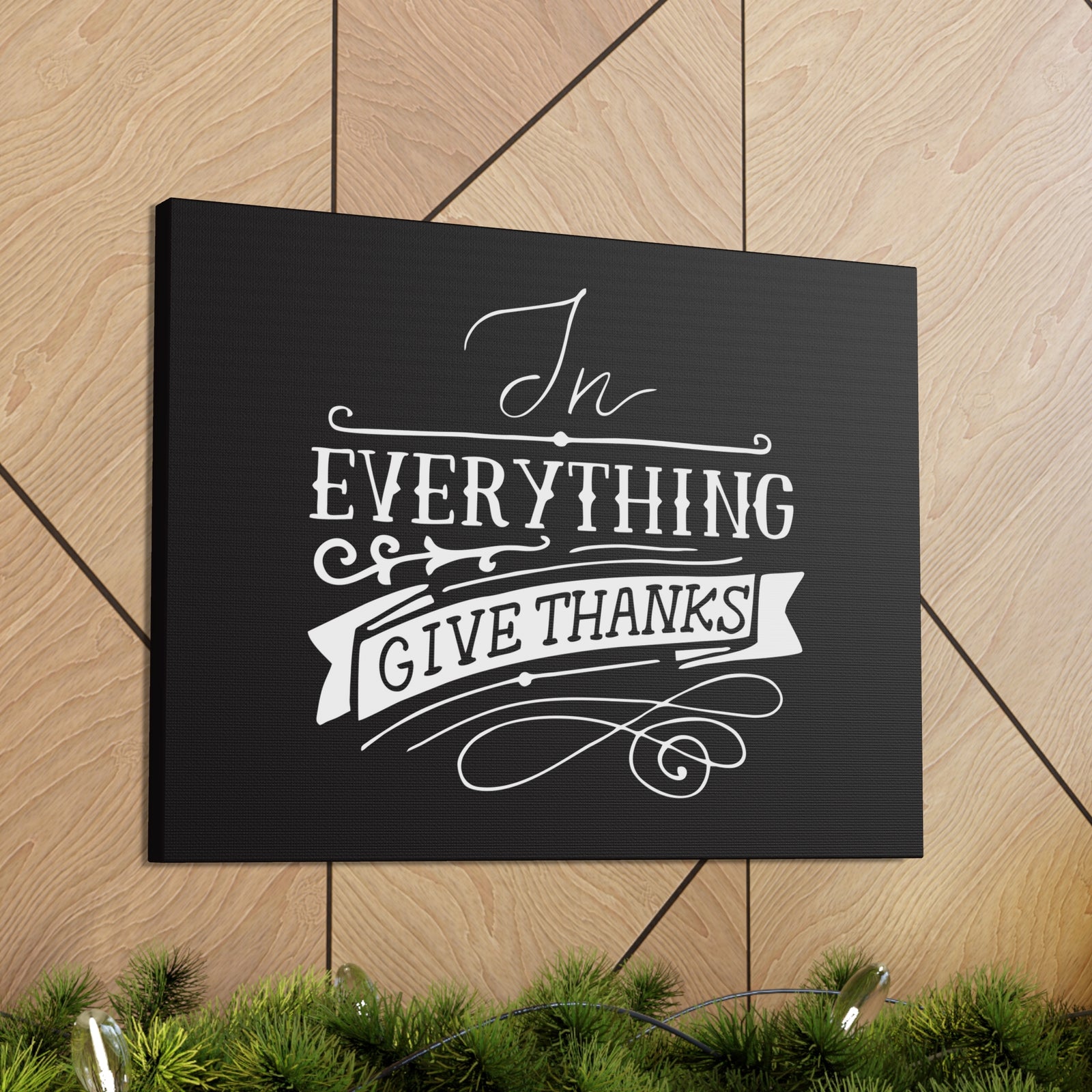 Scripture Canvas In Everything Give Thanks 1 Thessalonians 5:16-18 Christian Wall Art Bible Verse Print Ready To Hang-Express Your Love Gifts