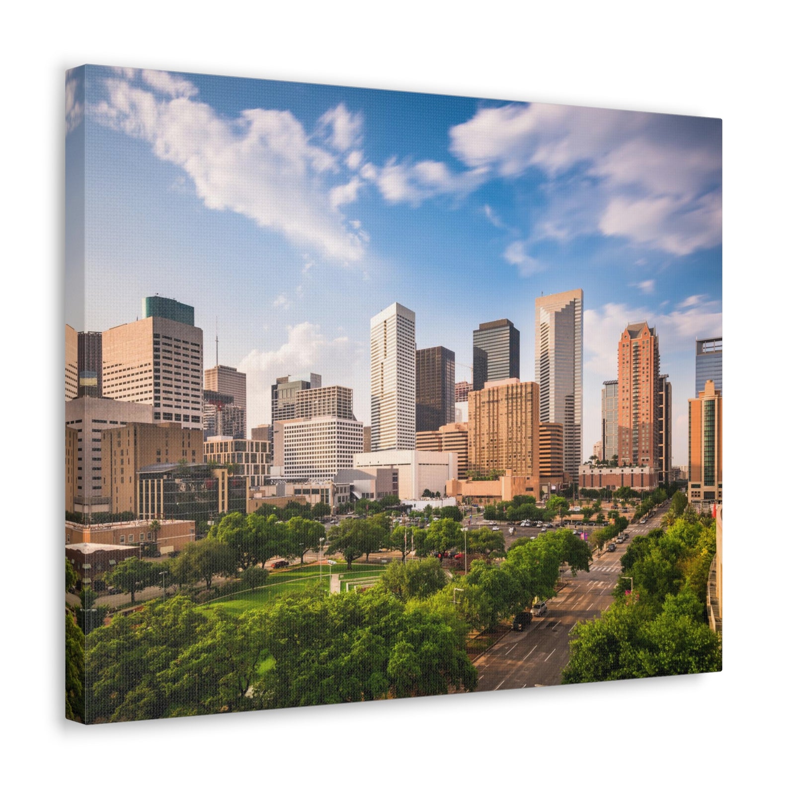 Houston Daytime Skyline Canvas Artwork High-Quality Breathtaking Stunning Cityscape for Home Decor Ready to Hang-Express Your Love Gifts