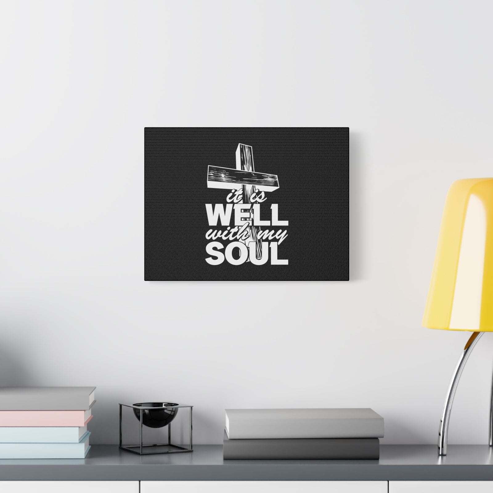 Scripture Canvas Well With My Soul Psalm 42:7 Cross Christian Wall Art Bible Verse Print Ready to Hang-Express Your Love Gifts