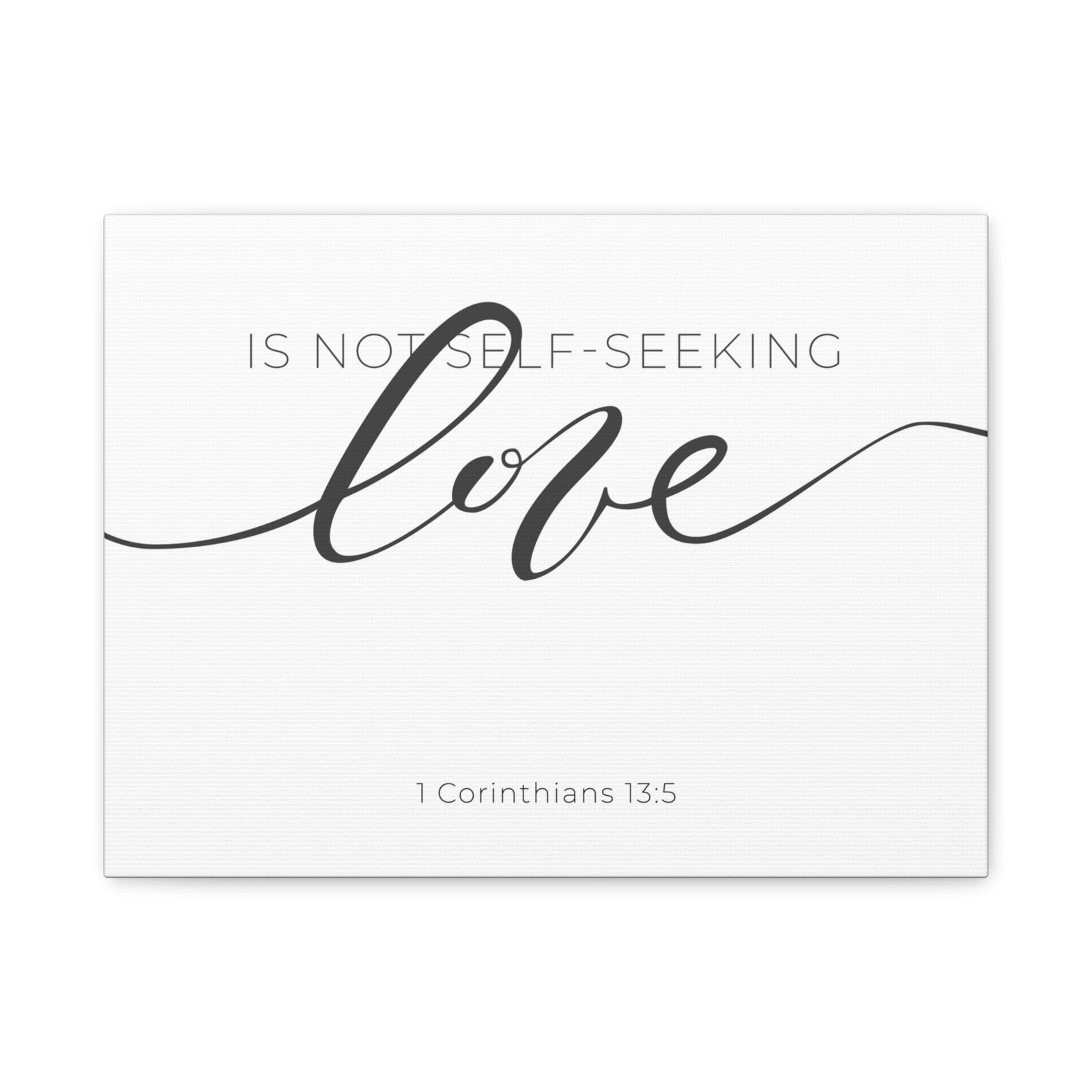 Scripture Canvas Love Cursive 1 Corinthians 13:5 Christian Wall Art Bible Verse Print Ready to Hang-Express Your Love Gifts