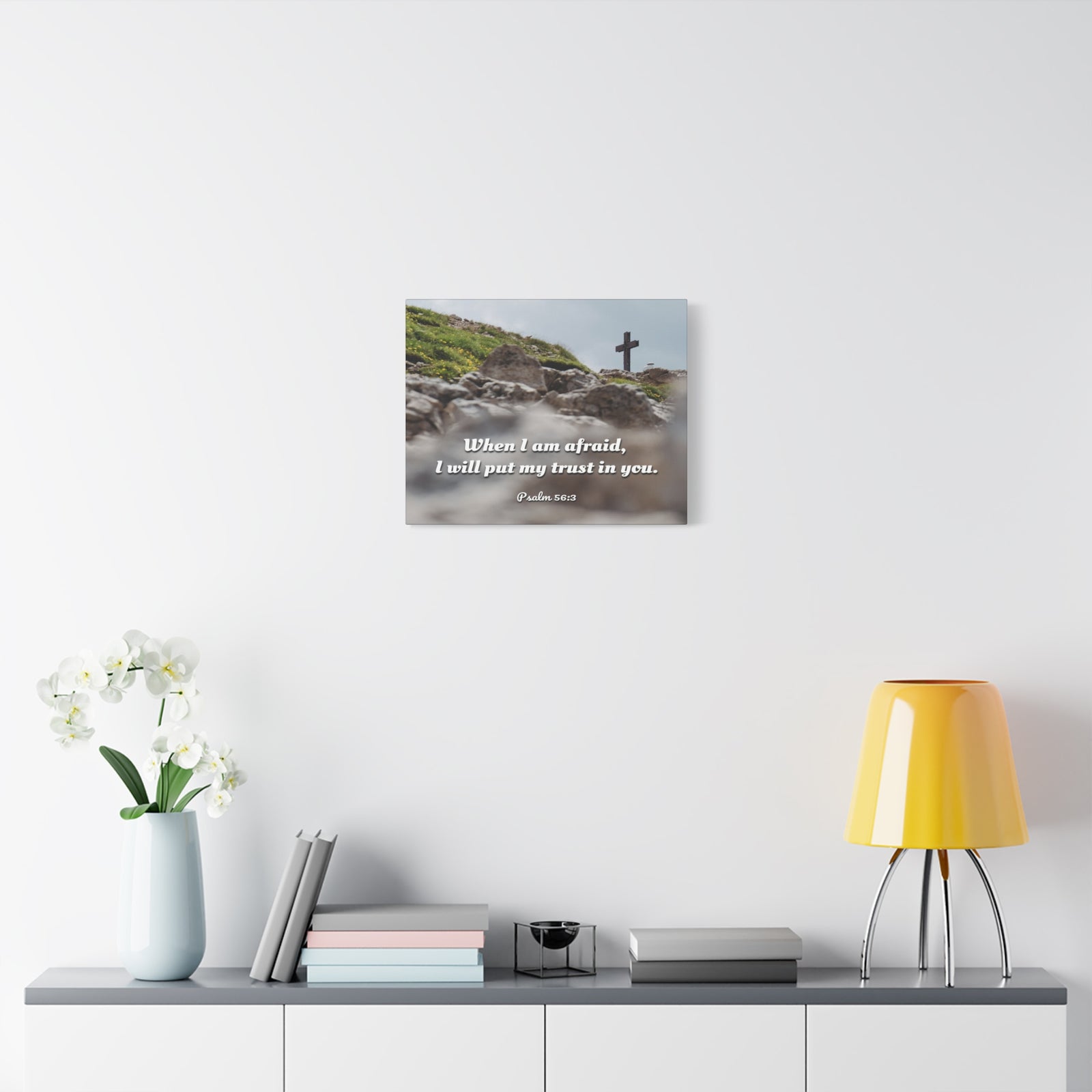 Scripture Canvas Trust In Thee Psalms 56:3 Christian Wall Art Bible Verse Print Ready to Hang-Express Your Love Gifts