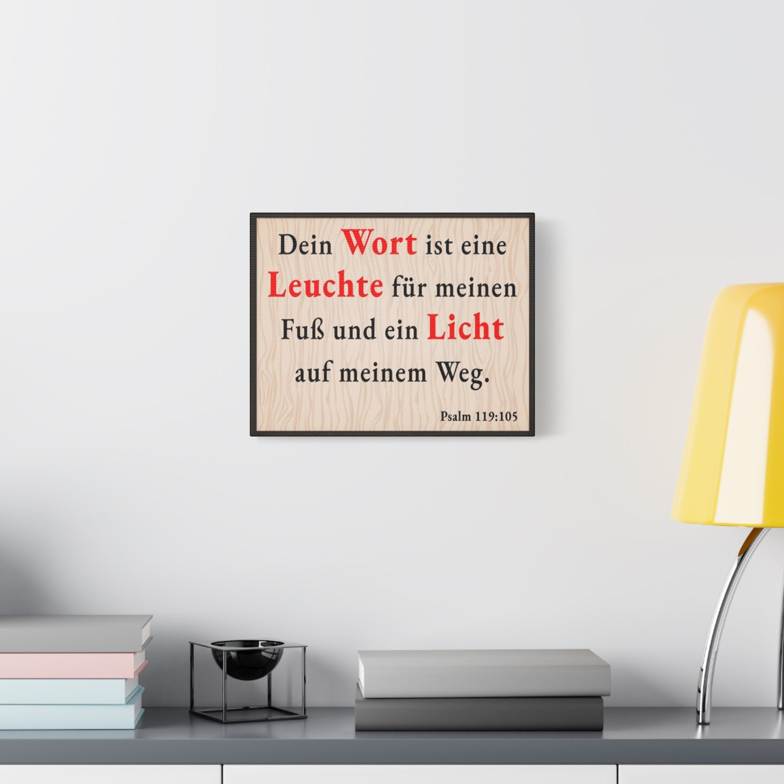 Scripture Walls Psalm 119:105 Word is Light German Bible Verse Canvas Christian Wall Art Ready to Hang Unframed-Express Your Love Gifts