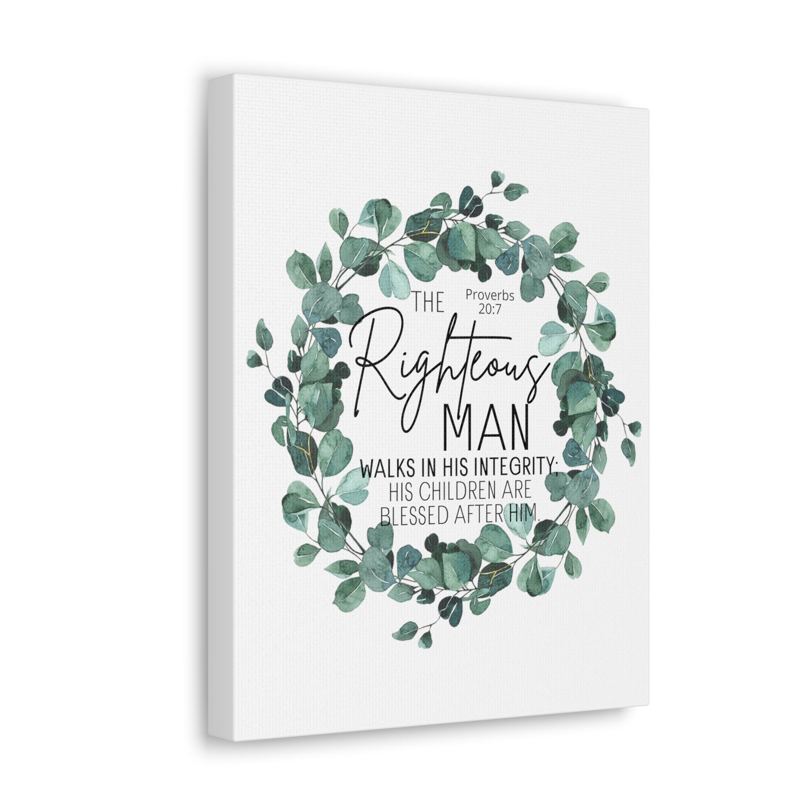 Scripture Walls Proverbs 20:7 The Righteous Man Bible Verse Canvas Christian Wall Art Ready to Hang Unframed-Express Your Love Gifts