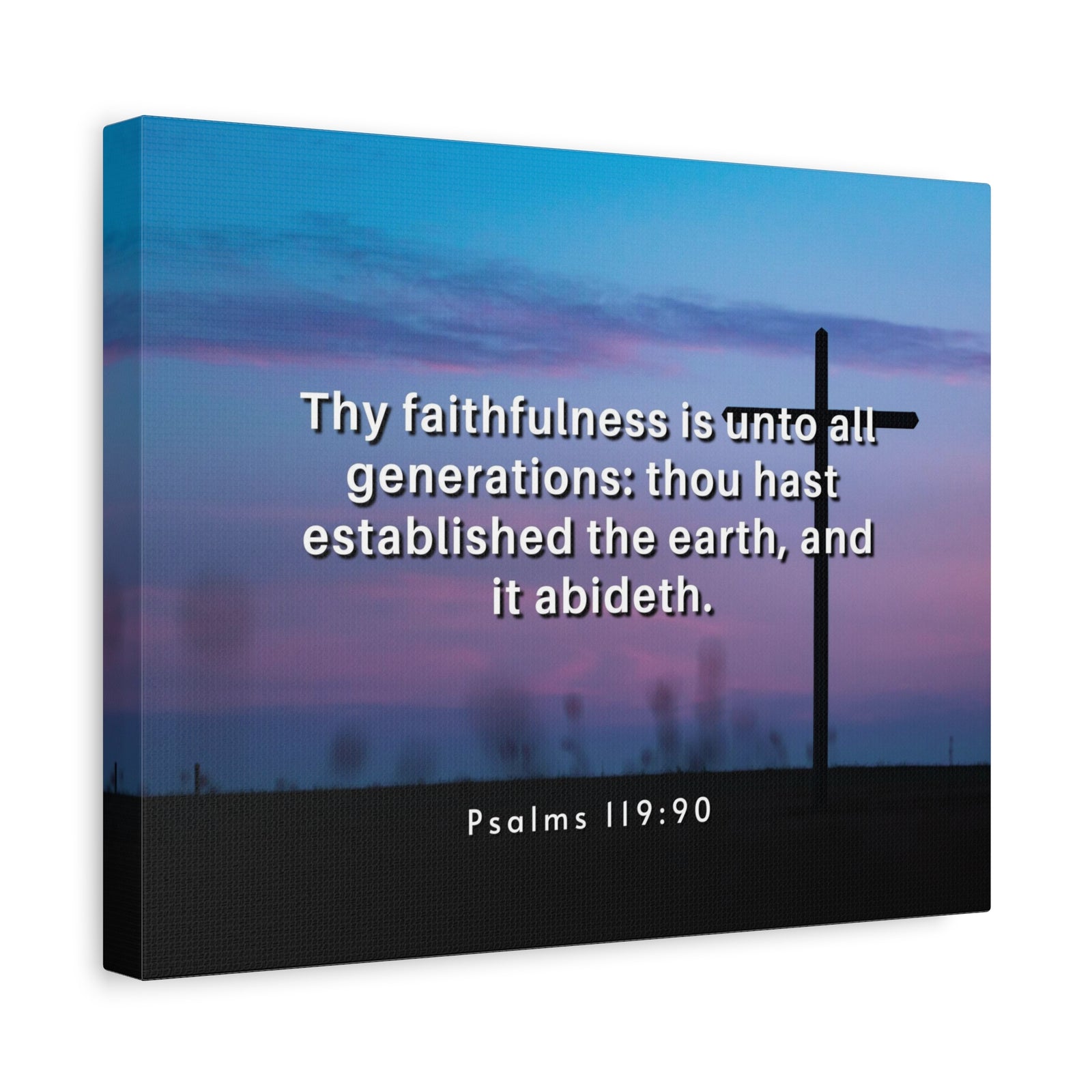 Scripture Canvas Thy Faithfulness Psalm 119:90 Christian Wall Art Bible Verse Print Ready to Hang-Express Your Love Gifts