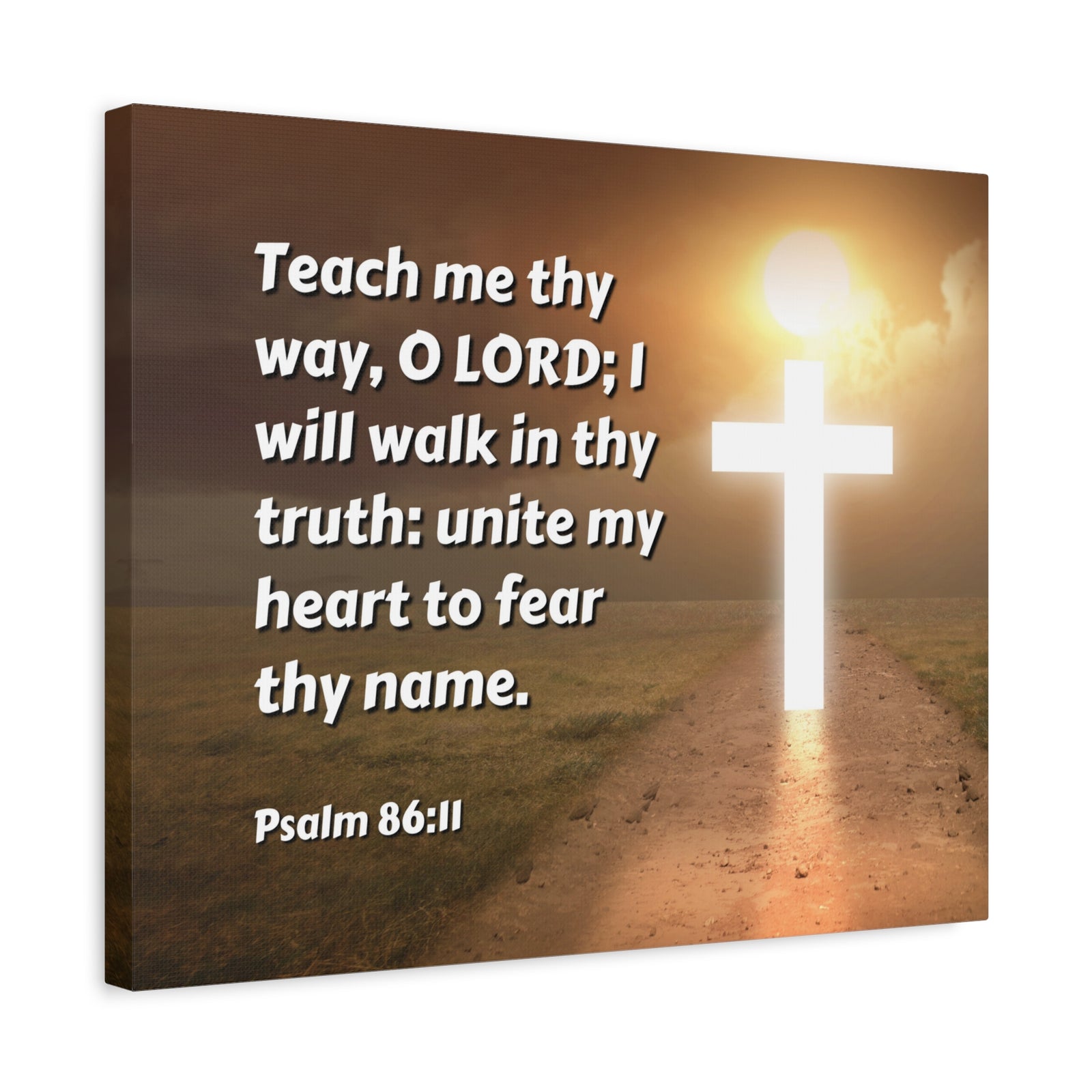 Scripture Canvas Unite My Heart Psalm 86:11 Christian Wall Art Bible Verse Print Ready to Hang-Express Your Love Gifts