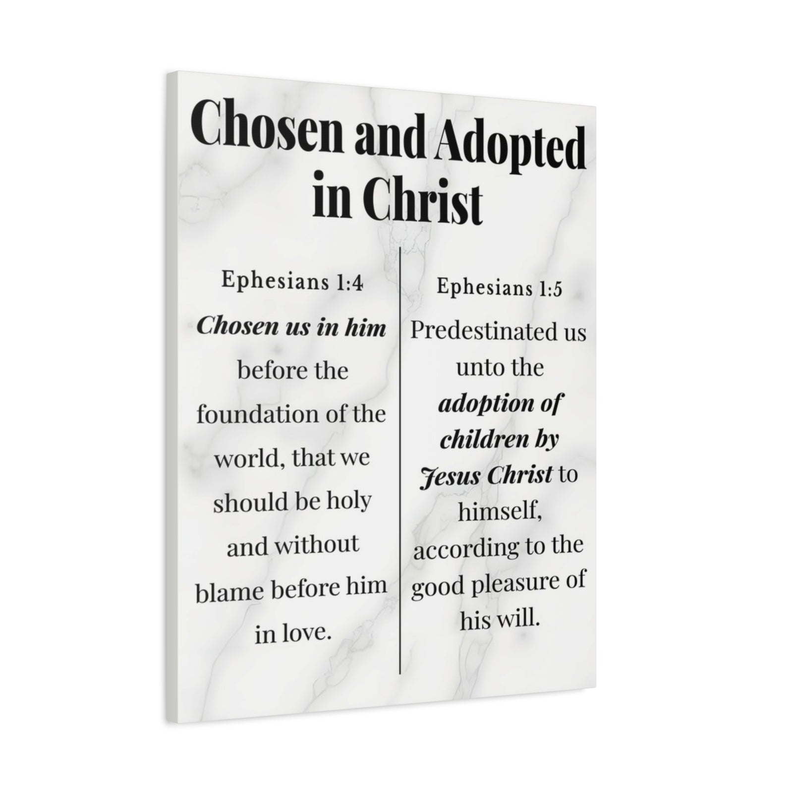 Scripture Walls Chosen and Adopted in Christ Ephesians 1:4-5 Bible Verse Canvas Christian Wall Art Ready to Hang Unframed-Express Your Love Gifts