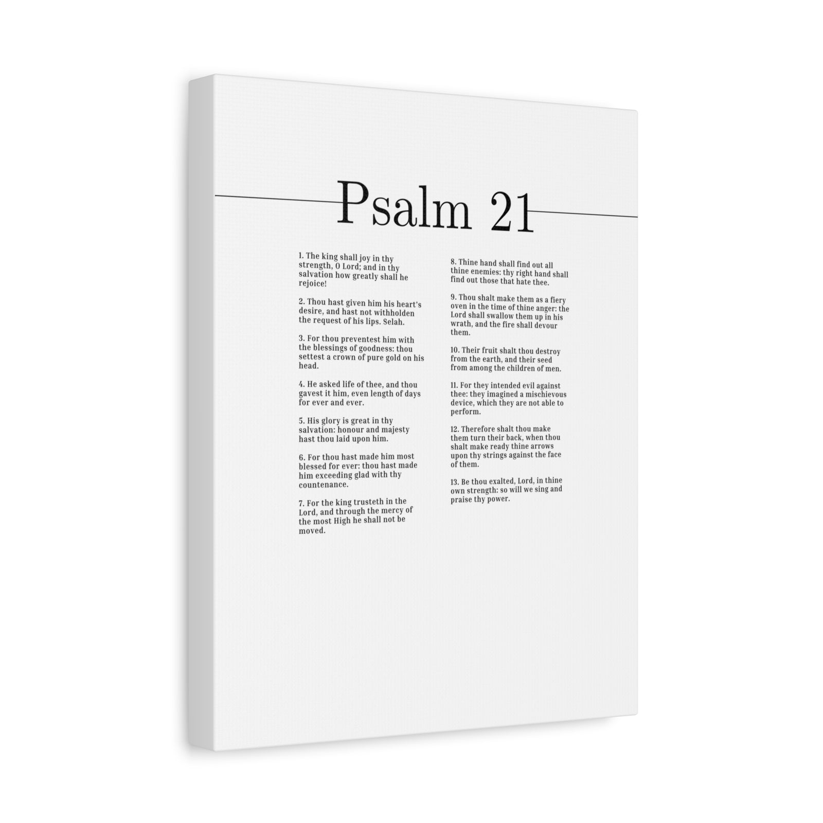 Scripture Canvas We Sing And Praise Thy Power Psalm 21 Christian Wall Art Bible Verse Print Ready to Hang-Express Your Love Gifts