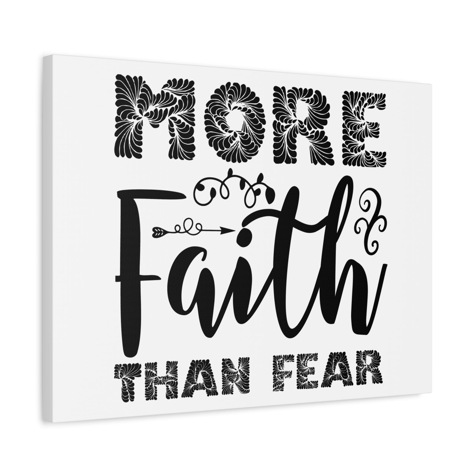 Scripture Canvas Faith Than Fear Psalm 27:1 Christian Wall Art Print Ready to Hang-Express Your Love Gifts