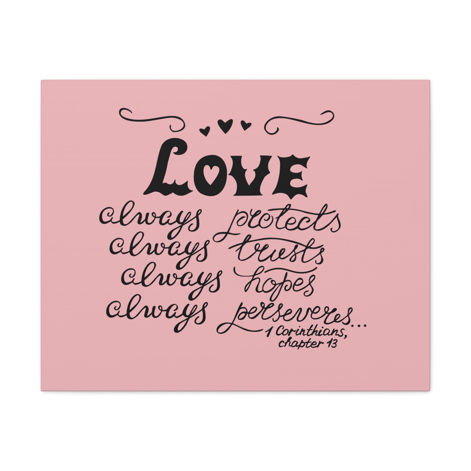 Scripture Canvas Love Always Protects 1 Corinthians Chapter 13 Christian Wall Art Bible Verse Print Ready To Hang-Express Your Love Gifts