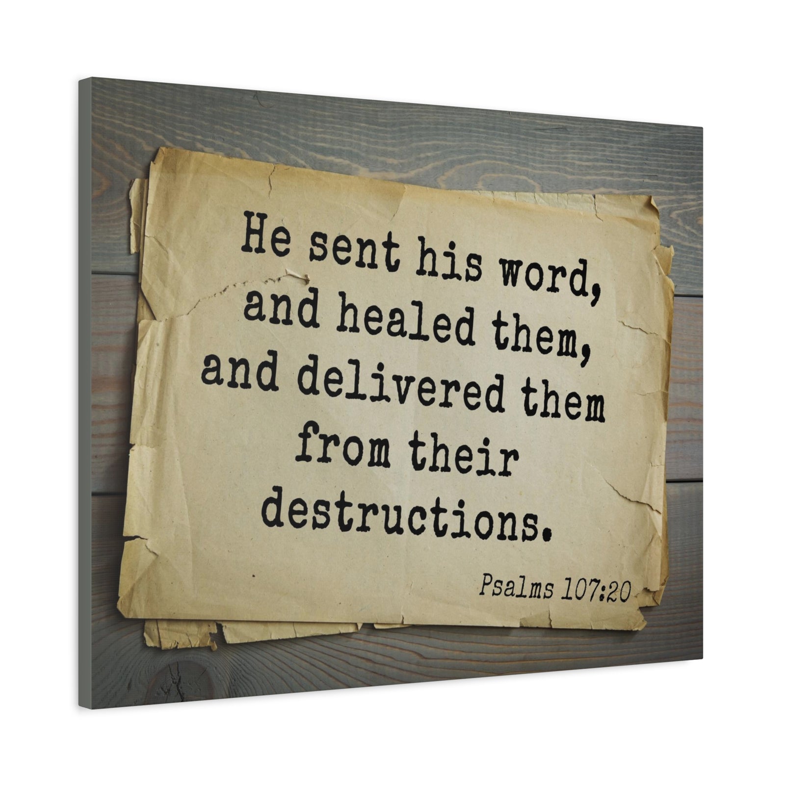 Scripture Walls He Send His Word Psalms 107:20 Bible Verse Canvas Christian Wall Art Bible Verse Print Ready To Hang-Express Your Love Gifts