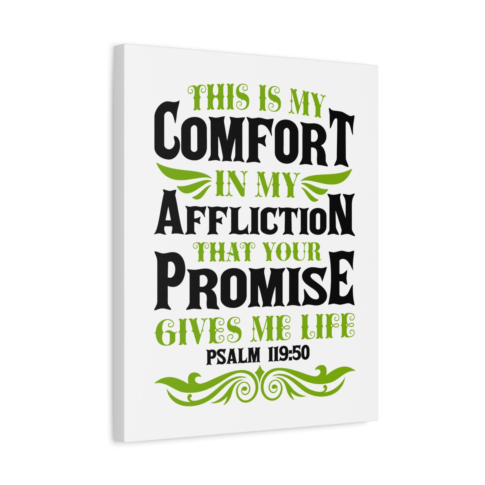 Scripture Canvas Gives Me Life Psalm 119:50 Christian Wall Art Bible Verse Print Ready to Hang-Express Your Love Gifts