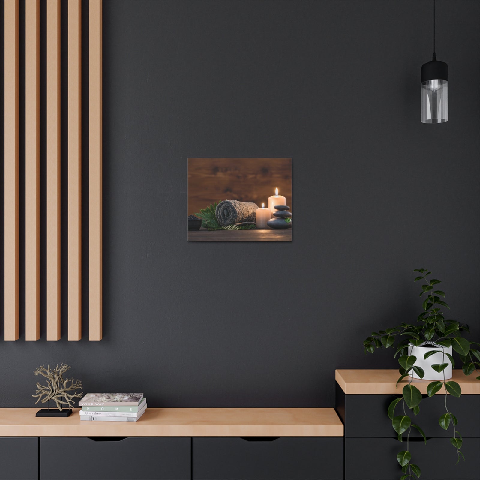 Towel on Fern Forest Floral Nature Photography Canvas Wall Art for Home Decor Ready-to-Hang-Express Your Love Gifts