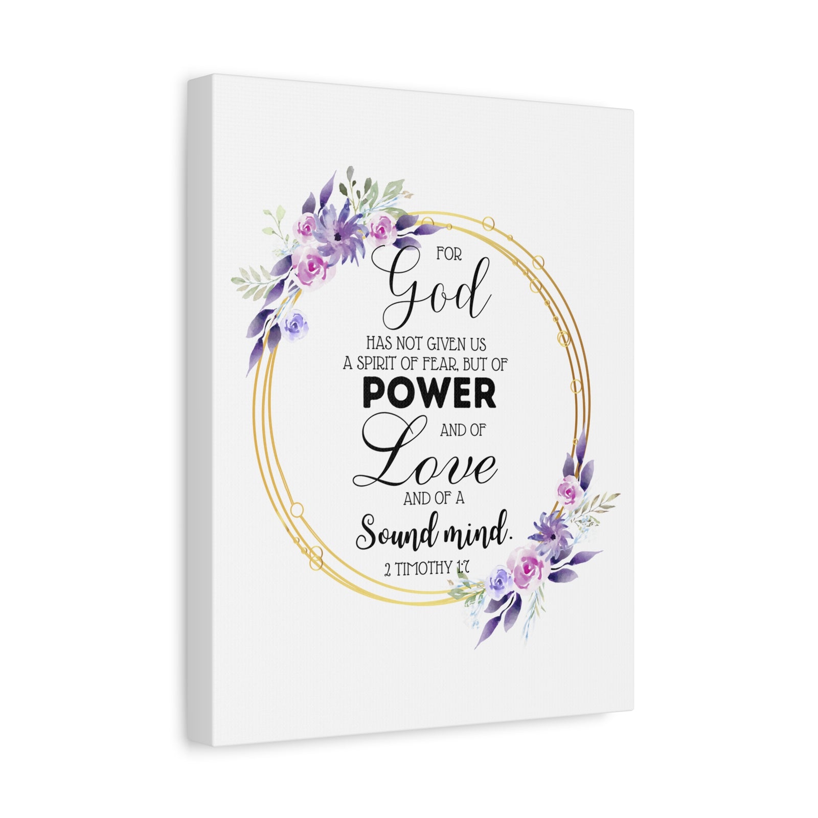 Scripture Walls 2 Timothy 1:7 Power Bible Verse Canvas Christian Wall Art Ready to Hang Unframed-Express Your Love Gifts