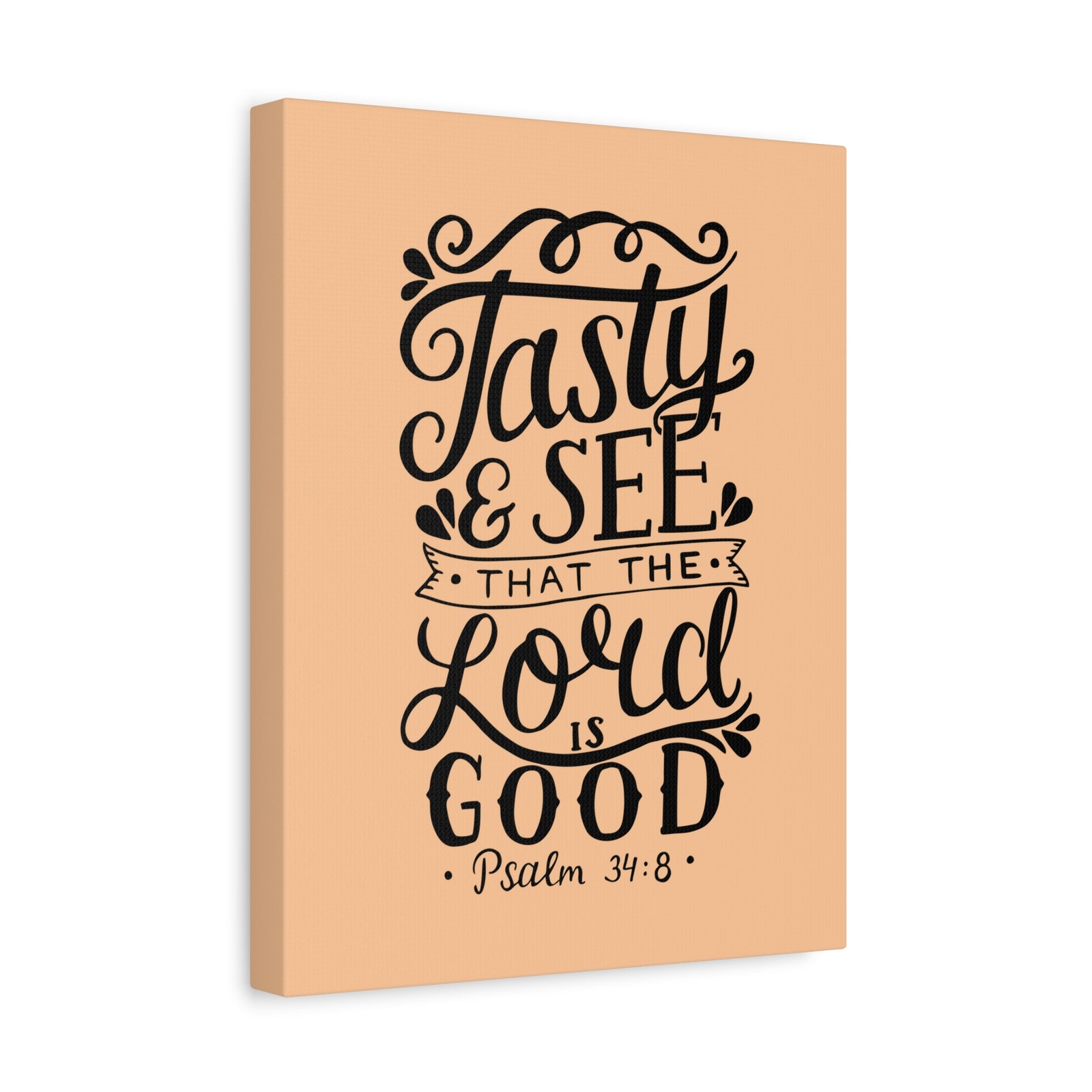 Scripture Canvas Tasty And See That Psalm 34:8 Christian Wall Art Bible Verse Print Ready To Hang-Express Your Love Gifts